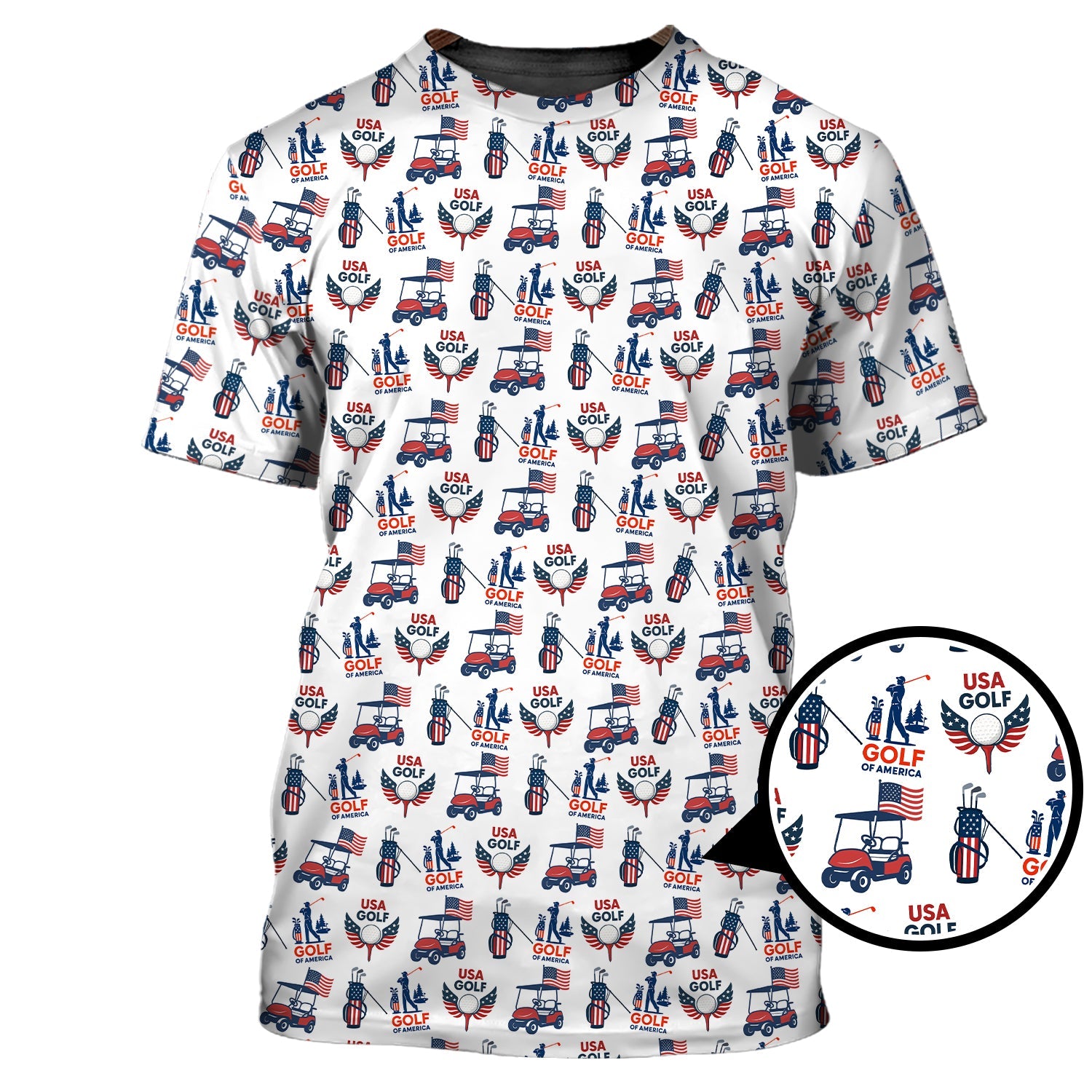 USA Golf Shirts, American Golf Shirt For Men, Pattern Golf Gift For Golfers