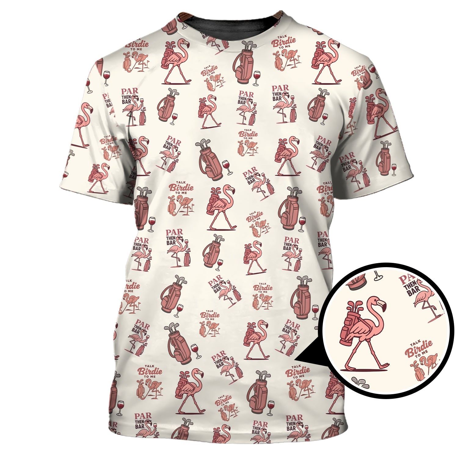 Flamingo Golf Shirt For Women, Funny Pink Pattern Golf Polos, Talk Birdie To Me Golfs Shirts