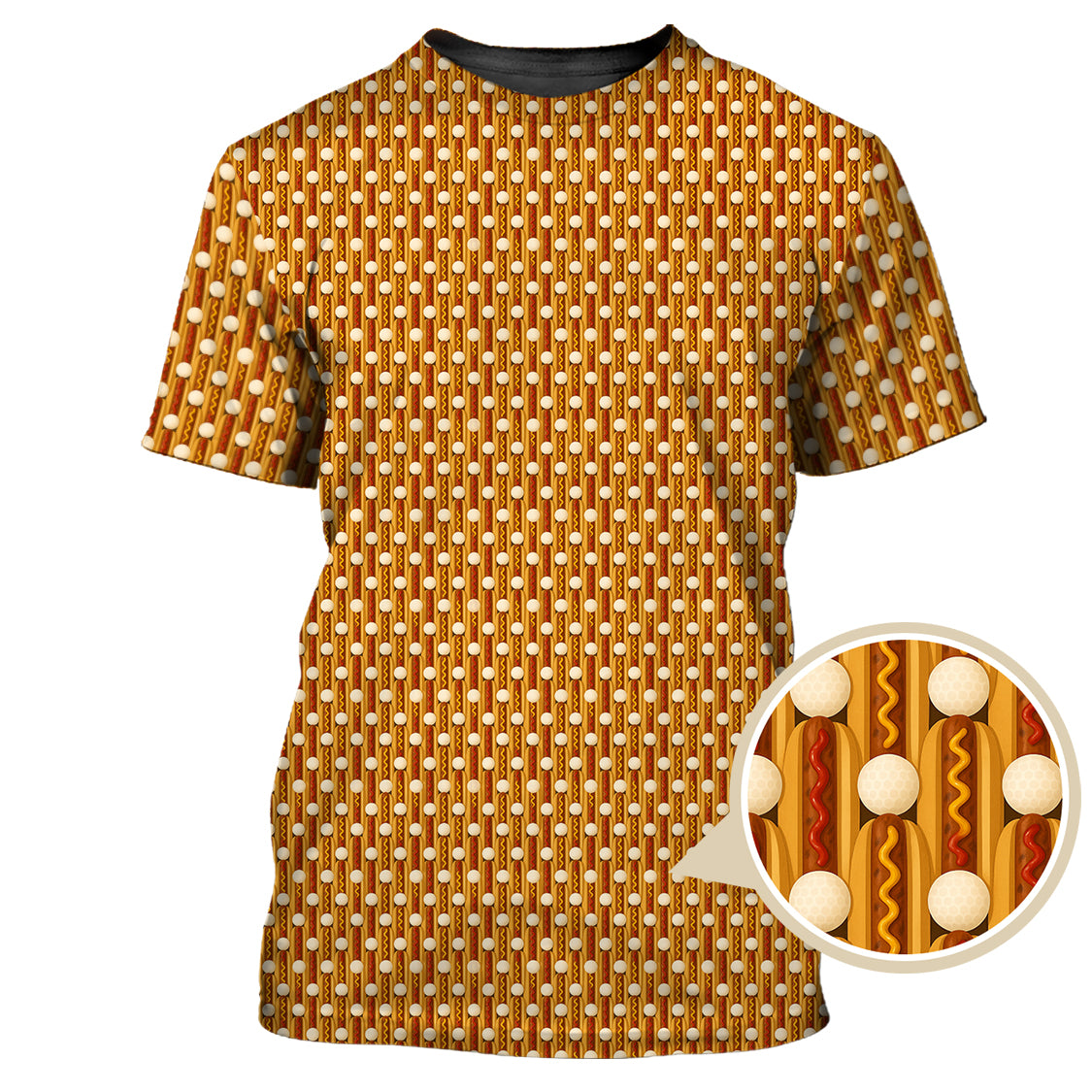 Hot Dog Golf Shirt, Funny Pattern Golf Shirt, Crazy Golf Shirt For Men