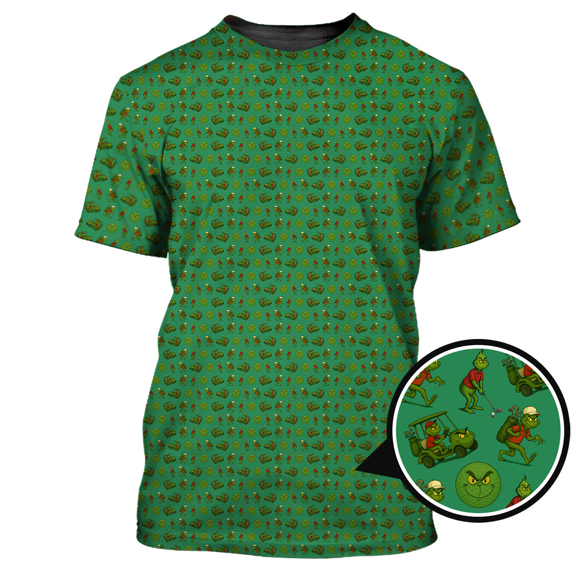 Grinch Golf Shirt, Pattern Golf Shirt For Golfer, Funny Golf Shirt For Men