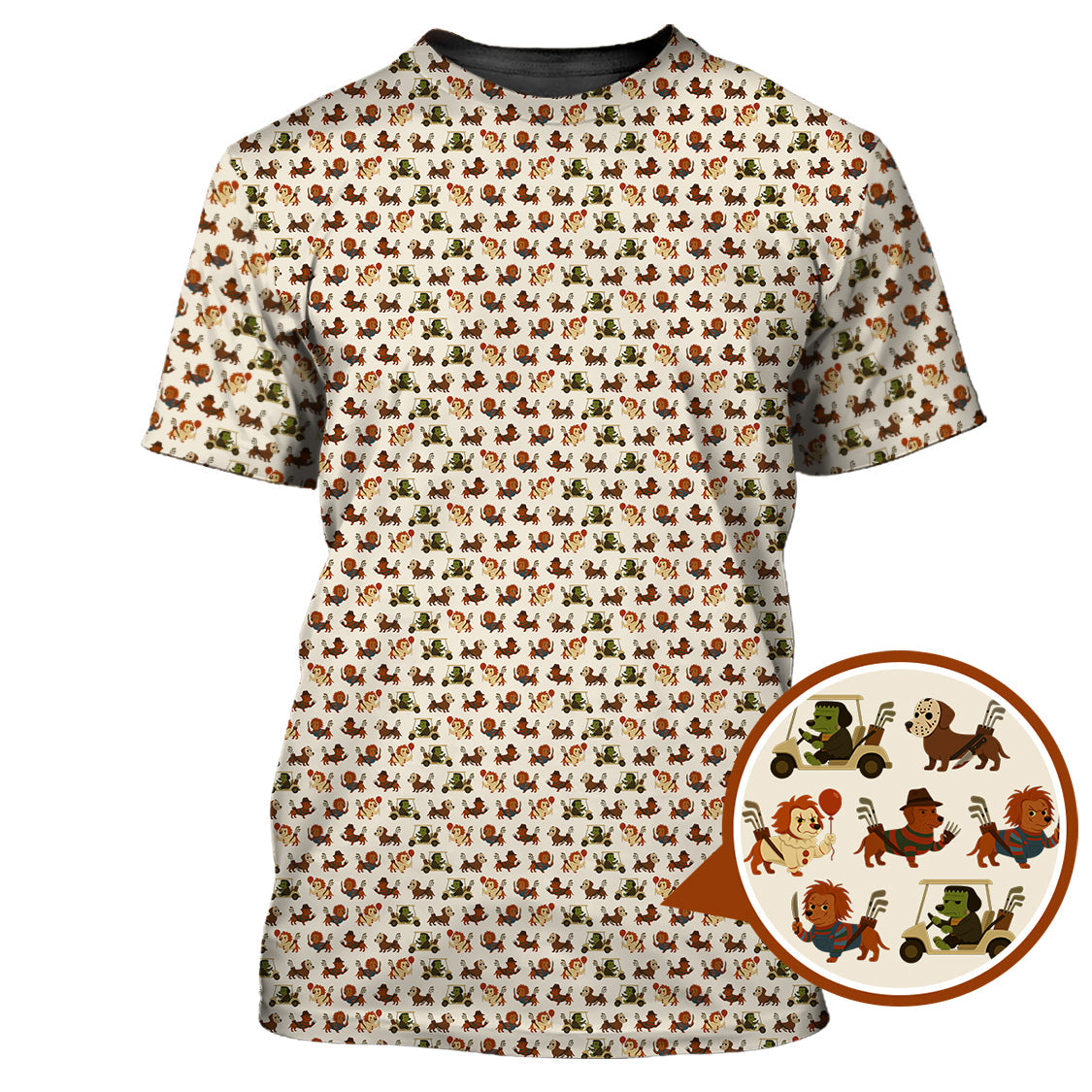 Dachshund Golf Shirt, Pattern Golf Shirt, Halloween Golf Shirt For Men, Funny Golf Shirt For Golfer