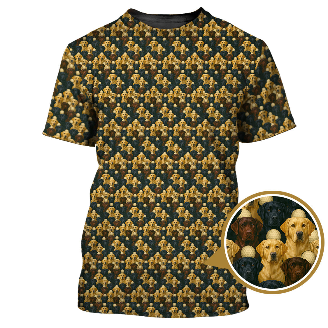 Labrador Golf Shirt For Men, Pattern Dog Golf Shirt For Golfer, Crazy Golf Shirt
