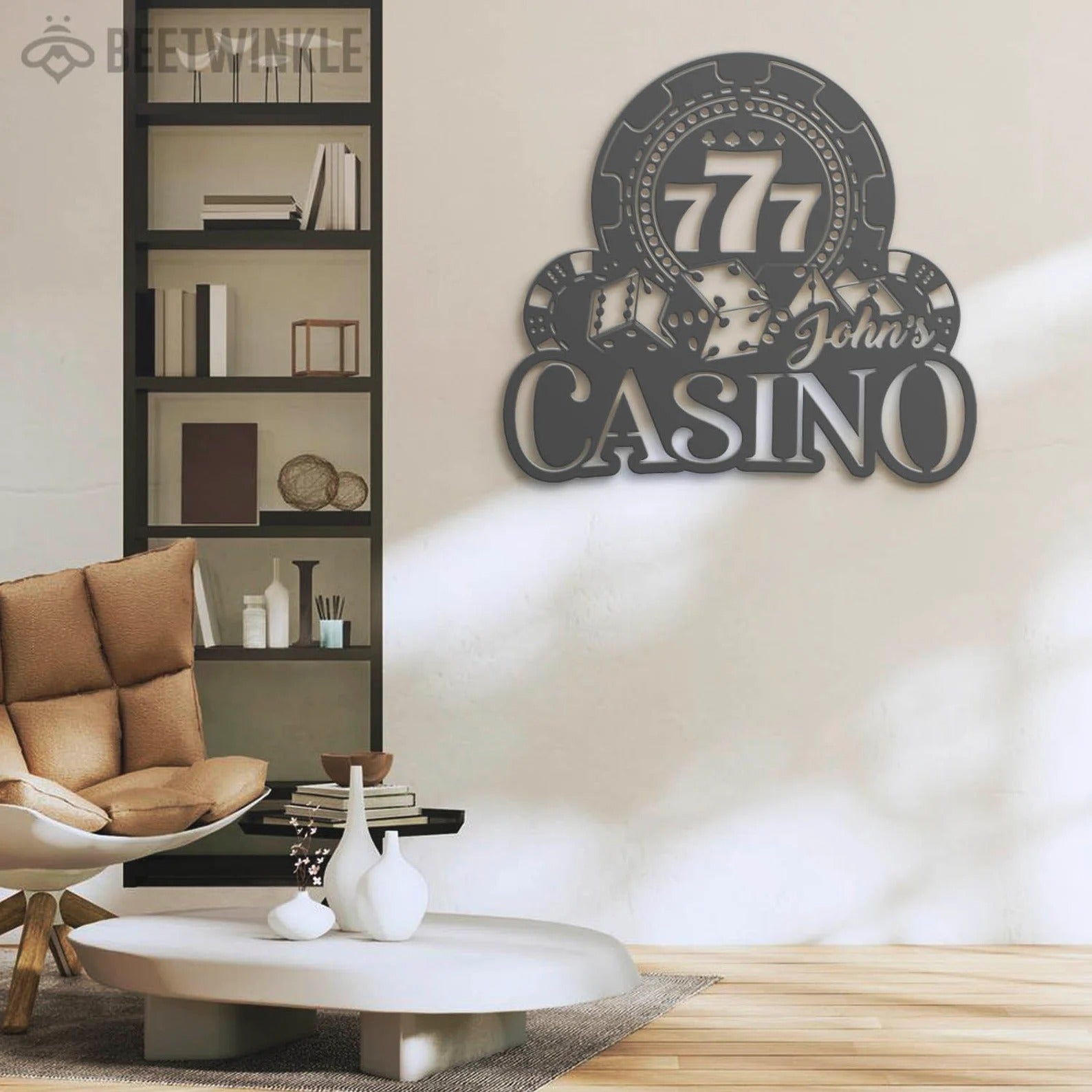 Personalized Casino Sign LED Poker Room Decor, Poker Metal Wall Art, Gift For Poker Lover