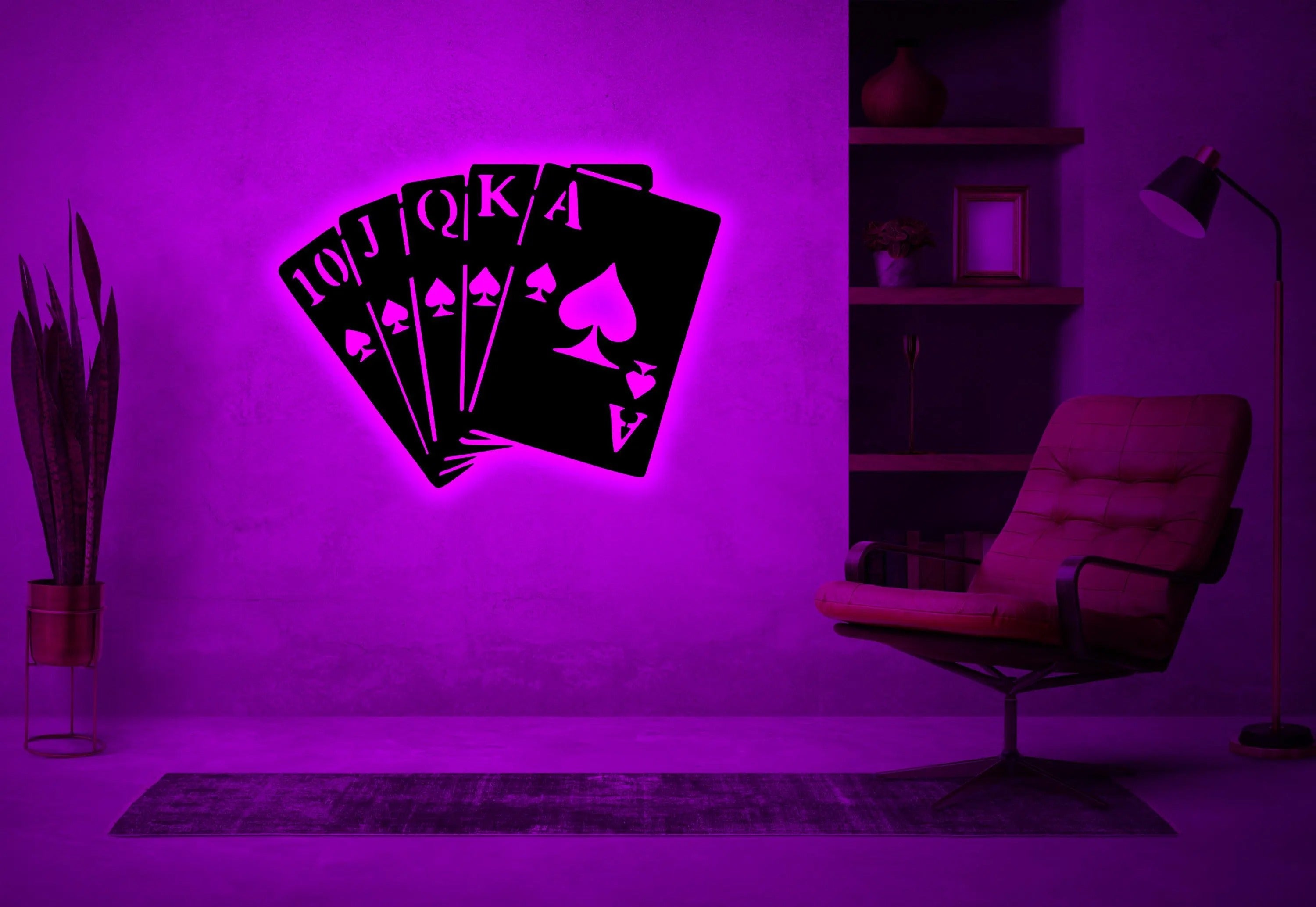 Ace of Spades Poker LED Decor, Gift For Poker Lover, Poker Game Room Wall Art Decor