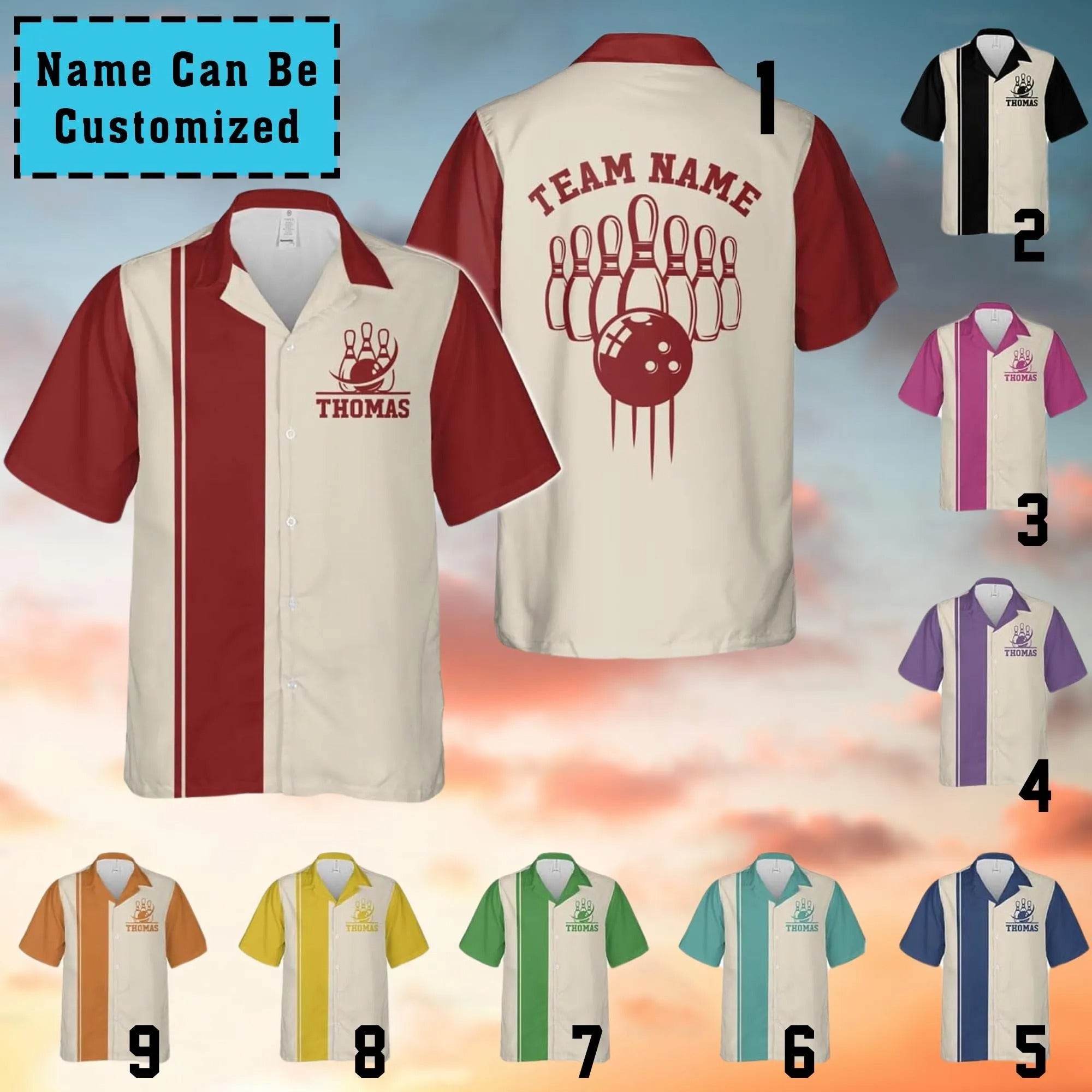 Custom Retro Bowling Shirts for Men, Vintage Shirts Bowling Team, Lover Bowling Hawaiian Shirts