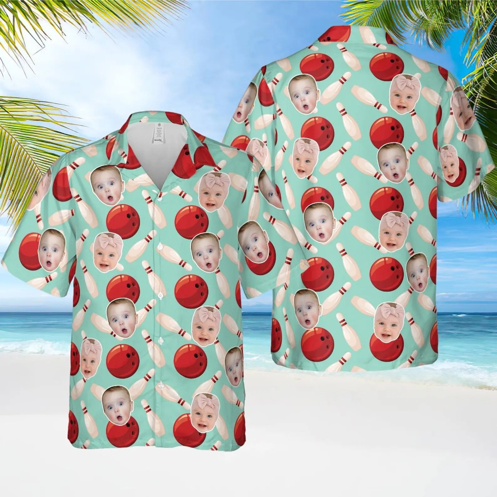 Custom Photo Bowling Hawaiian, Summer Shirts, Bowling Jersey, Gift For Bowling Players