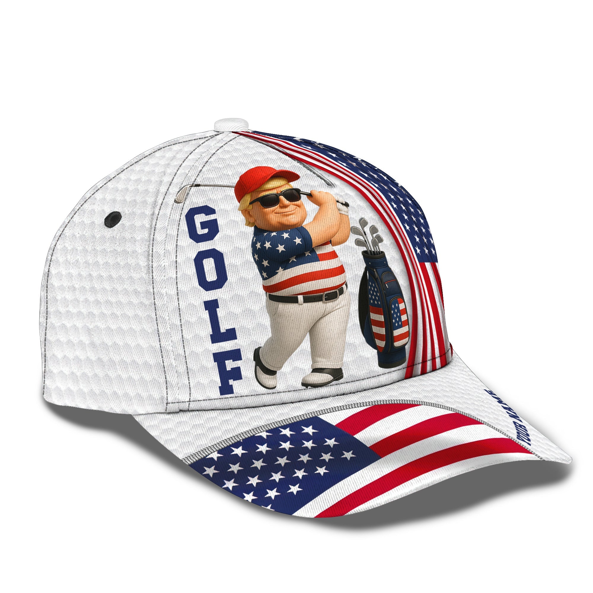 American Flag Golf Gifts, Custom USA Golf Hat, Funny Patriotic Golf Cap For Men