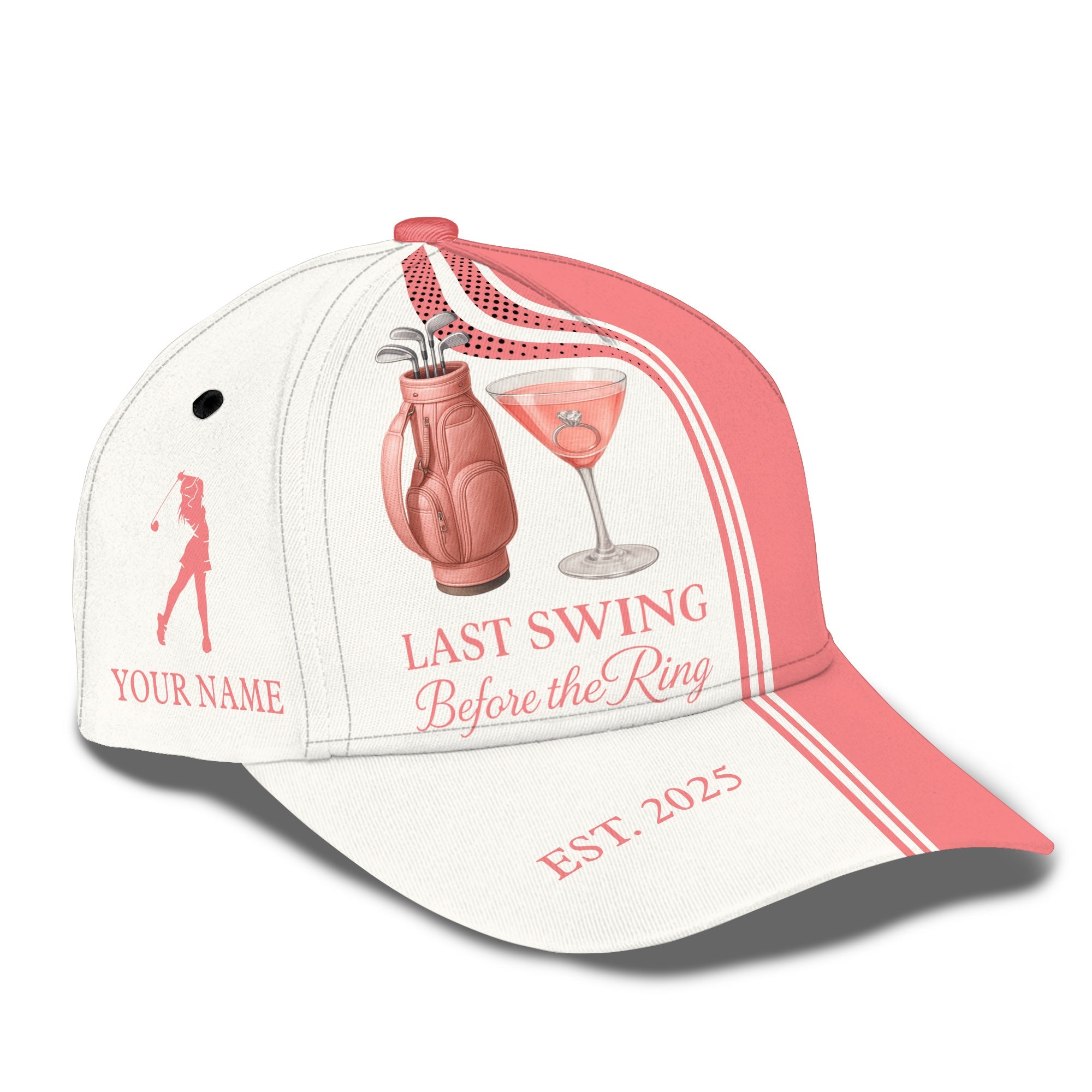 Custom Name Golf Hat, Last Swing Before The Ring Cap, Funny Women's Golf Caps