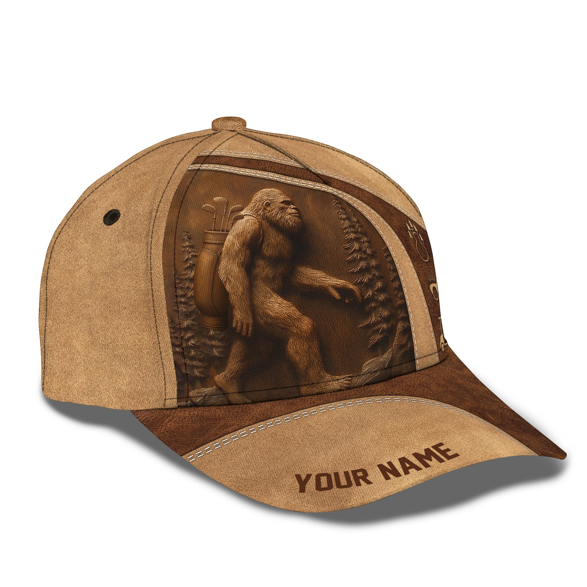 Custom Name Bigfoot Golf Cap, Golf Squatch Classic Cap, Funny Squatch Hat For Golf Lovers