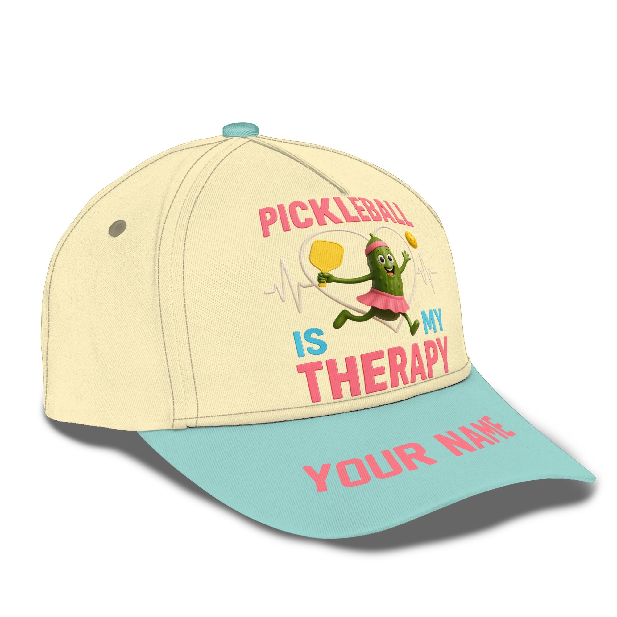 Women's Pickleball Hat, Pickleball Is My Therapy Custom Cap, Funny Pickleball Hat