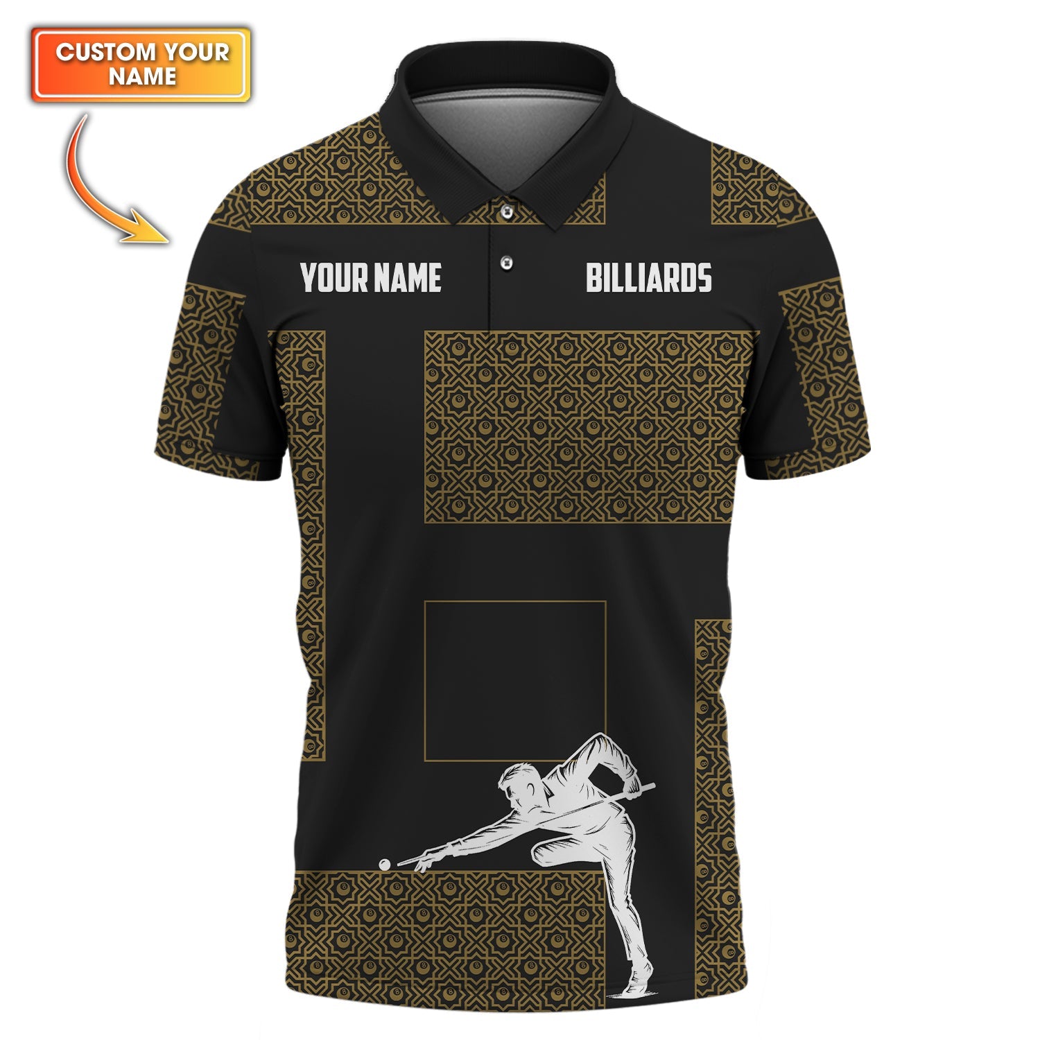 Billiards Jersey for Men, Custom Pool Player Shirt, Gift For Billiards Lovers