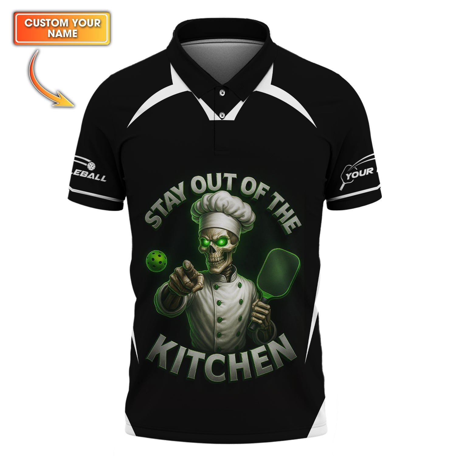 Funny Pickleball Shirt For Men's, Custom Name Pickleball Jersey, Stay Out of The Kitchen Pickleball Shirts