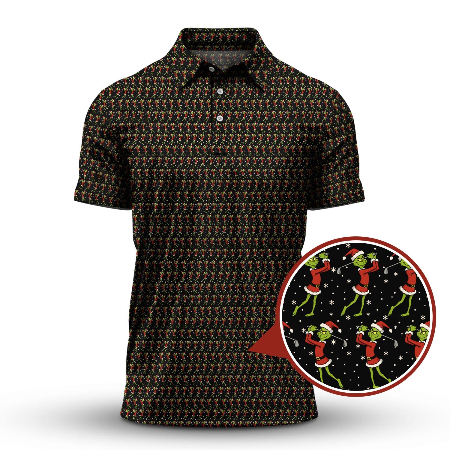 Funny Grinch Golf Shirt, Pattern Golf Shirt, Crazy Golf Shirt For Golfer, Golf Gift For Men