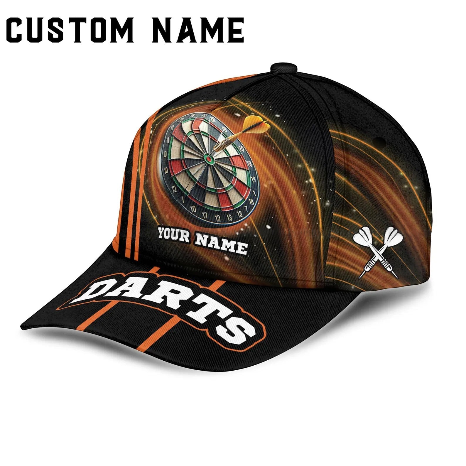 Personalized Darts Classic Cap, Custom Name Dartboard Hat For Dart Players