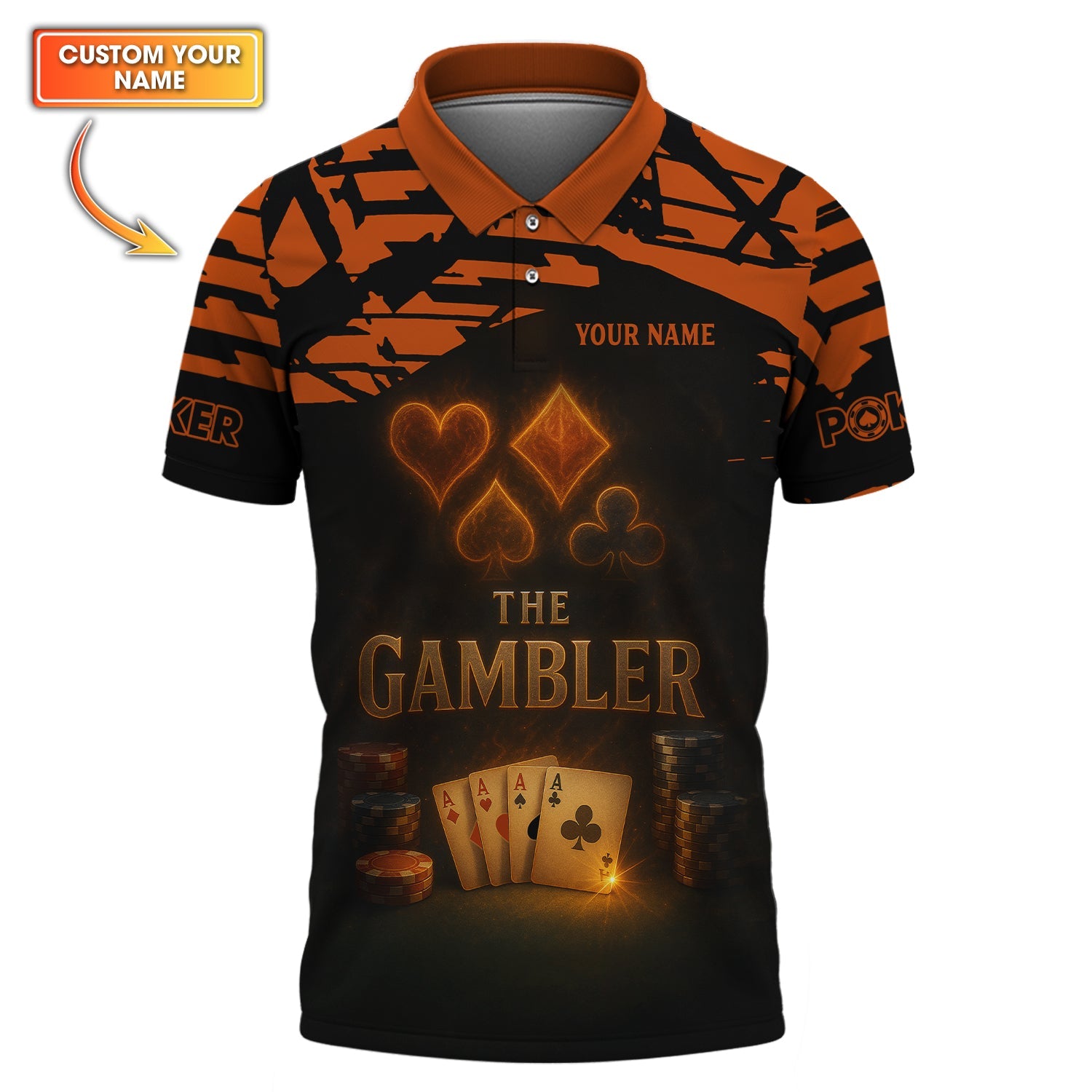 The Gambler Polos, Custom Poker Shirts, Funny Poker Shirt, Gift For Poker Players