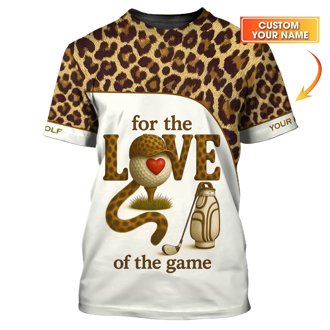 Leopard Golf Shirt For Women, For The Love Of The Game Golf Shirts, Personalized Golf Polos For Ladies