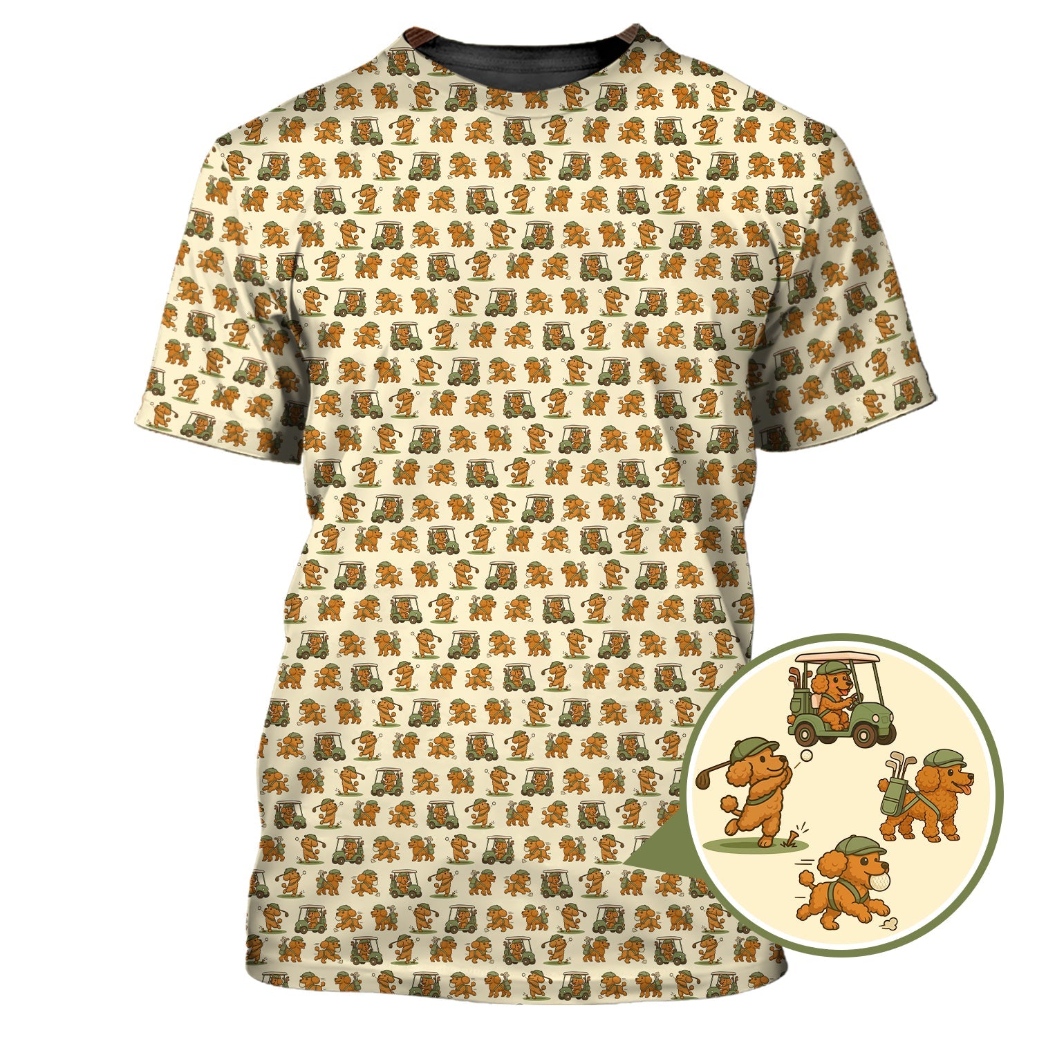 Poodle Golf Shirts For Dog Loving Golfers, Poodle Pattern Golf Shirt, Golf Gift For Golfers