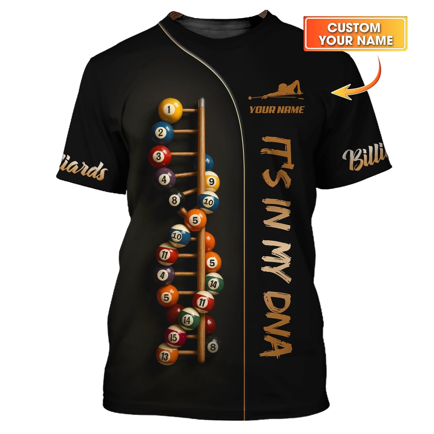 Custom Billiard Shirt - 8 Ball Pool Tee It's In My DNA - Custom Pool League Team Jersey Shirt