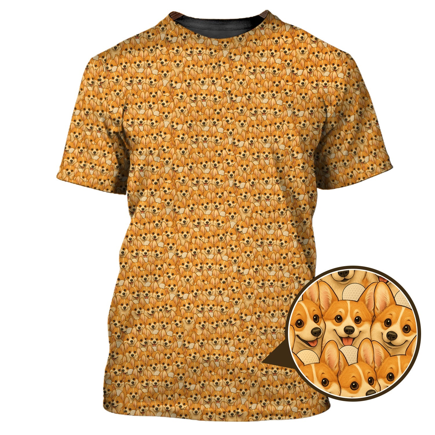 Corgi Dog Pattern Golf Shirt, Funny Corgi Golf Shirt For Dog Lovers, Golf Gift For Men's