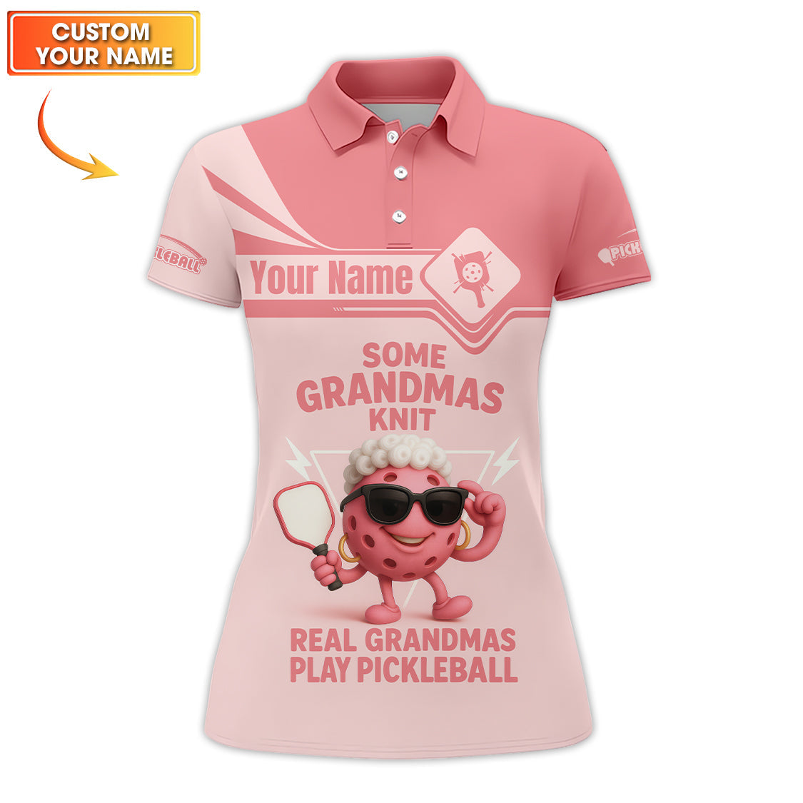 Funny Grandma Pickleball Shirt, “Real Grandmas Play Pickleball” Custom Name Shirts, Gift For Pickleball Lovers