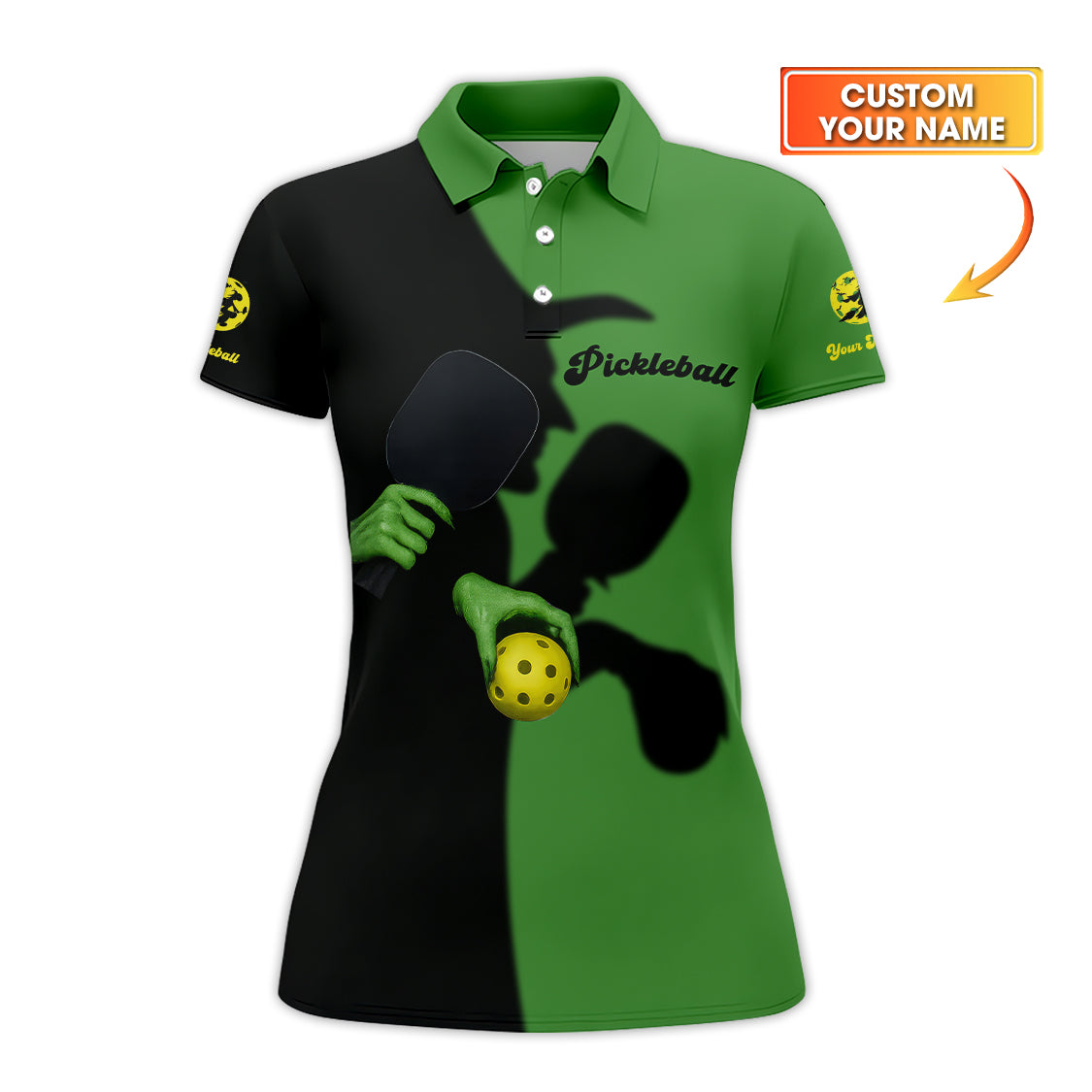 Pickleball Halloween Shirt, Funny Women's Pickleball Shirts, Custom Name Gift For Pickleball Lovers