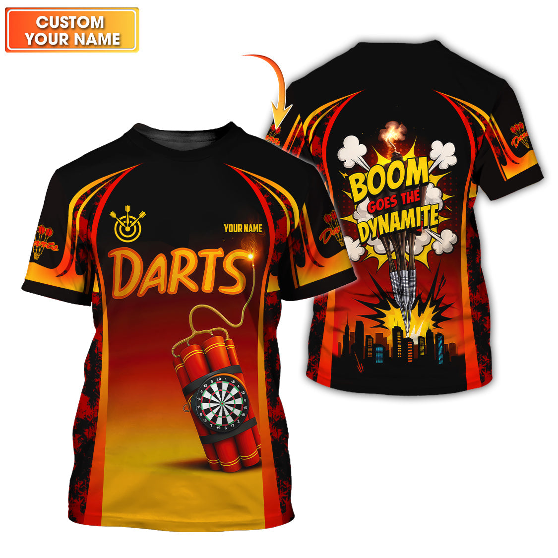 Personalized Dart Jerseys, Boom Goes The Dynamite Dart Shirt, Gift For Darts Players