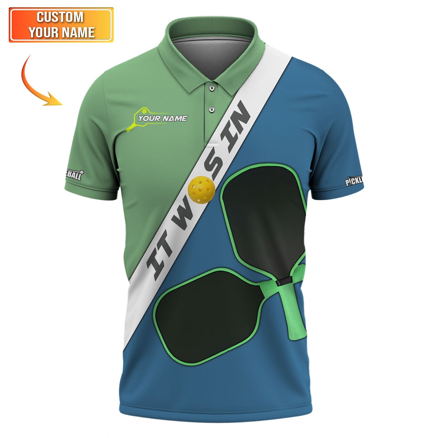 Custom Name Pickleball Shirt, “IT WAS IN” Funny Pickleball Shirts For Men's, Gift For Pickleball Players