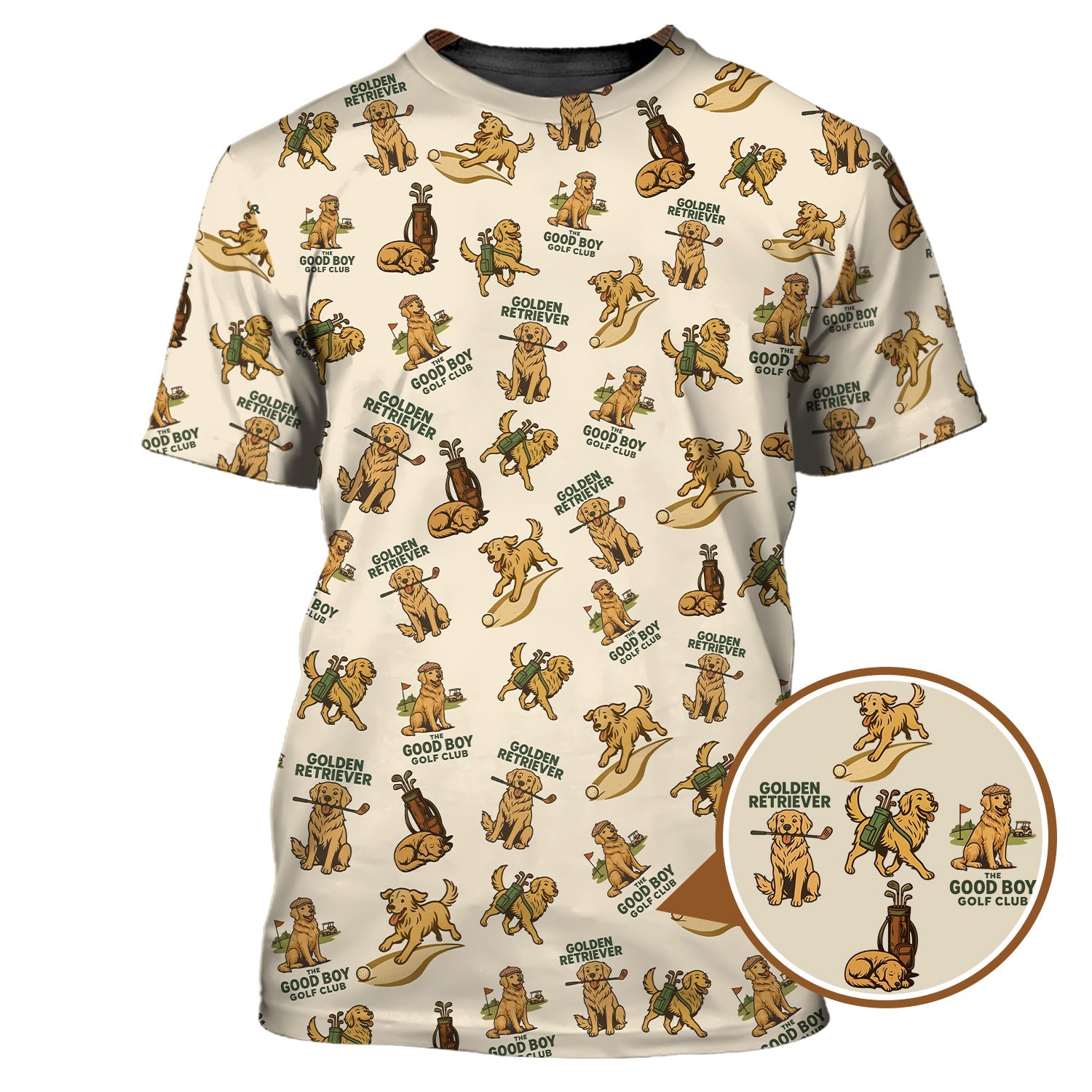 Golden Retriever Golf Shirts, Funny Golden Retriever Golf Shirt For Dog Lovers, Pattern Golf Polos