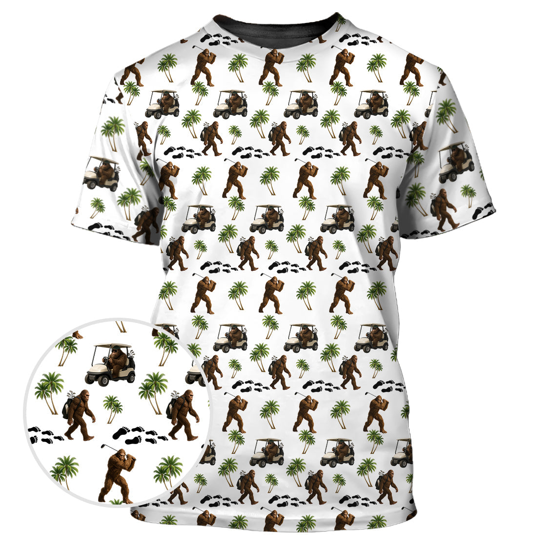 Bigfoot Golf Shirt, Patterned Golf Polo Shirts, Gift For Golf Lover