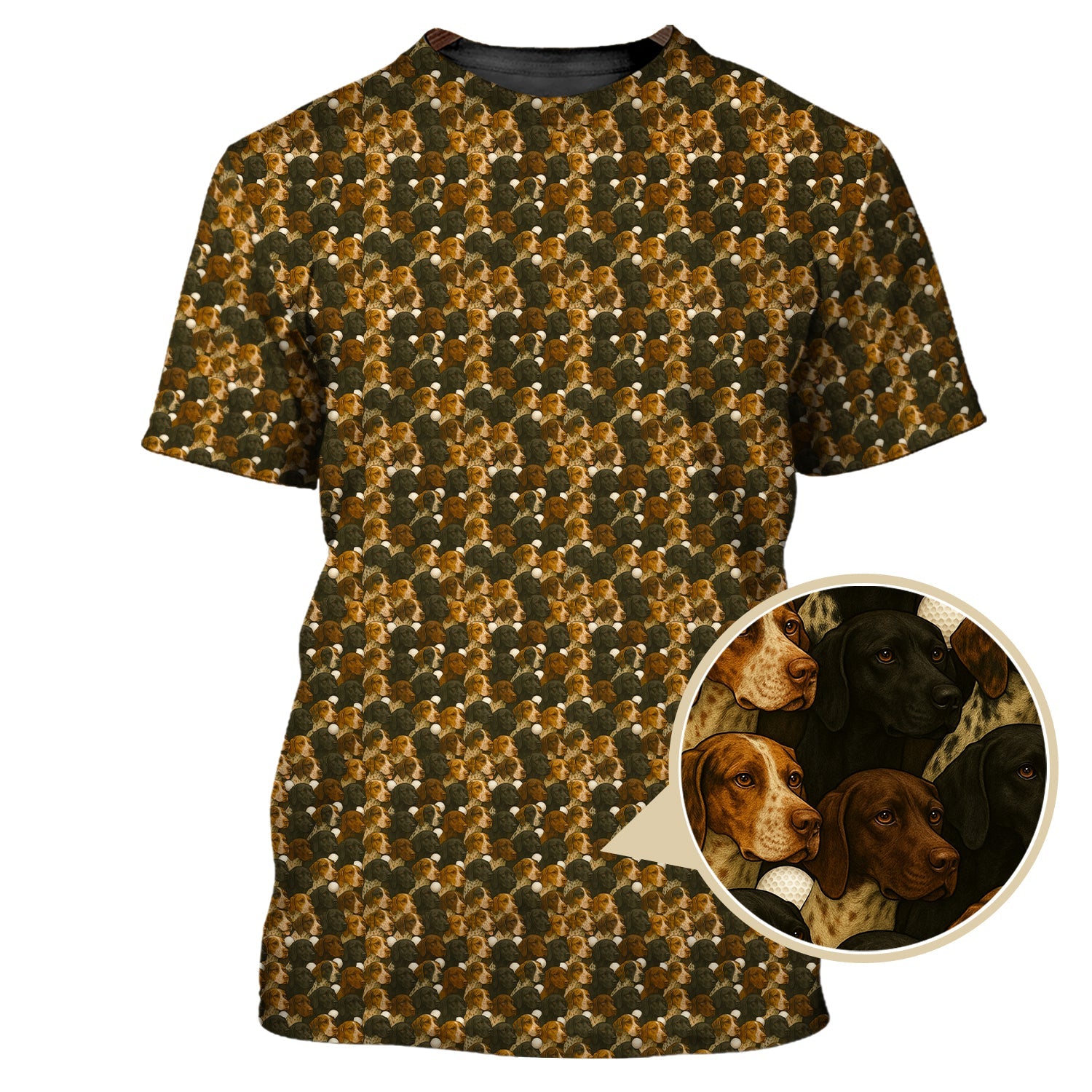 Pointer Golf Polos , Pattern Golf Shirt For Dog Lover, Dog Golf Shirt, Crazy Golf Shirt For Golfers