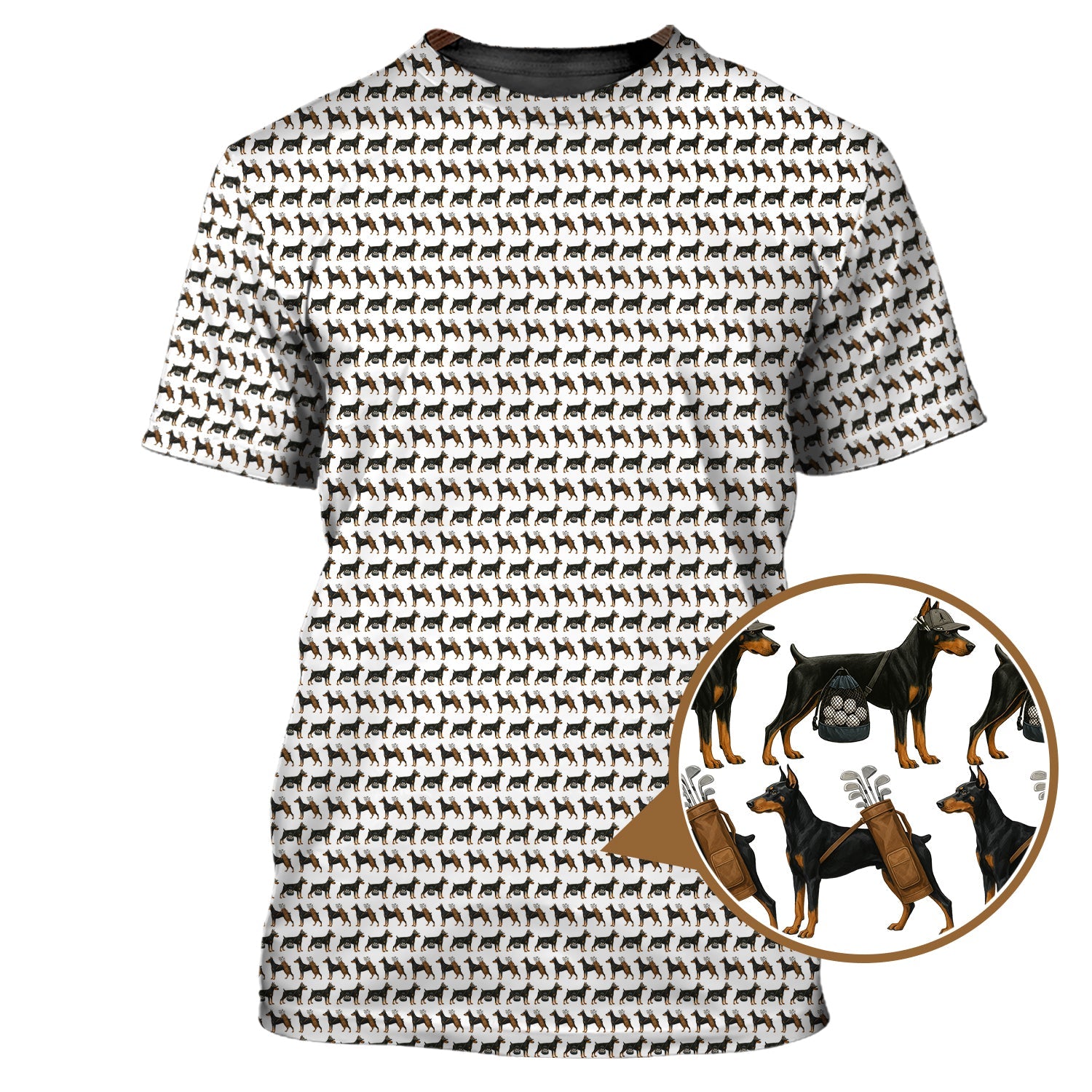 Pattern Golf Shirt For Men, Dog Golf Shirt, Crazy Golf Shirt For Golfers