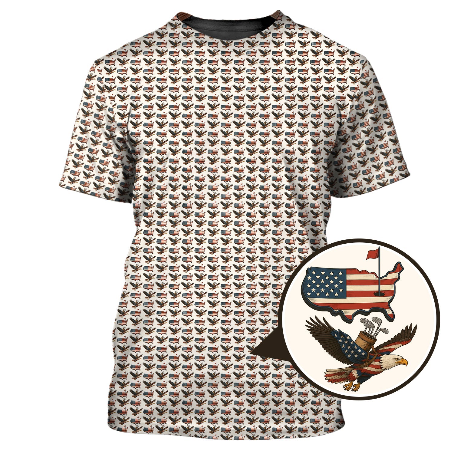 American golf shirt, USA Golf Shirts For Golfer, Pattern Golf Shirt, Men Golf Gift