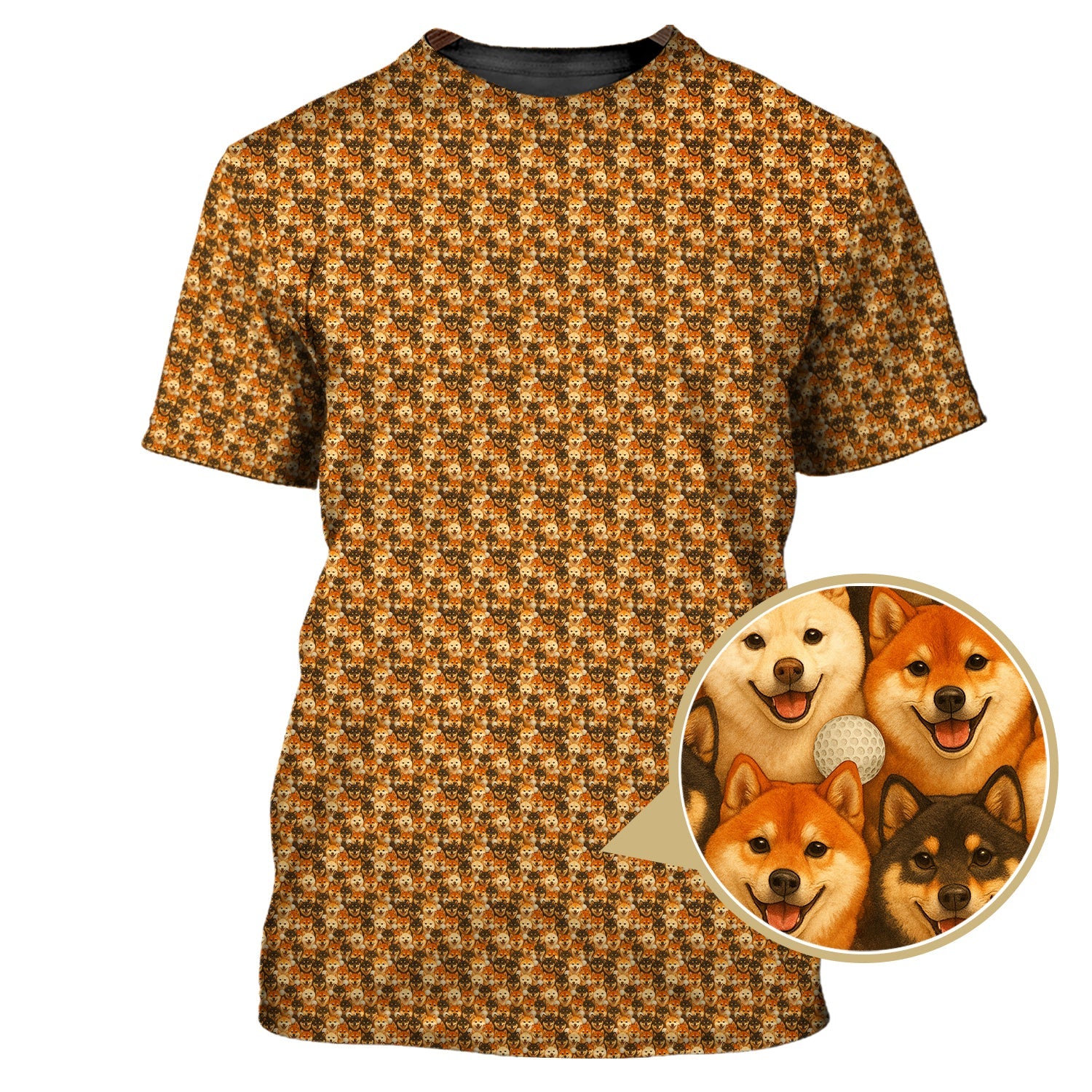 Shiba Inu Golf Shirt, Pattern Golf Shirt For Golfer, Dog Golf Shirt For Men