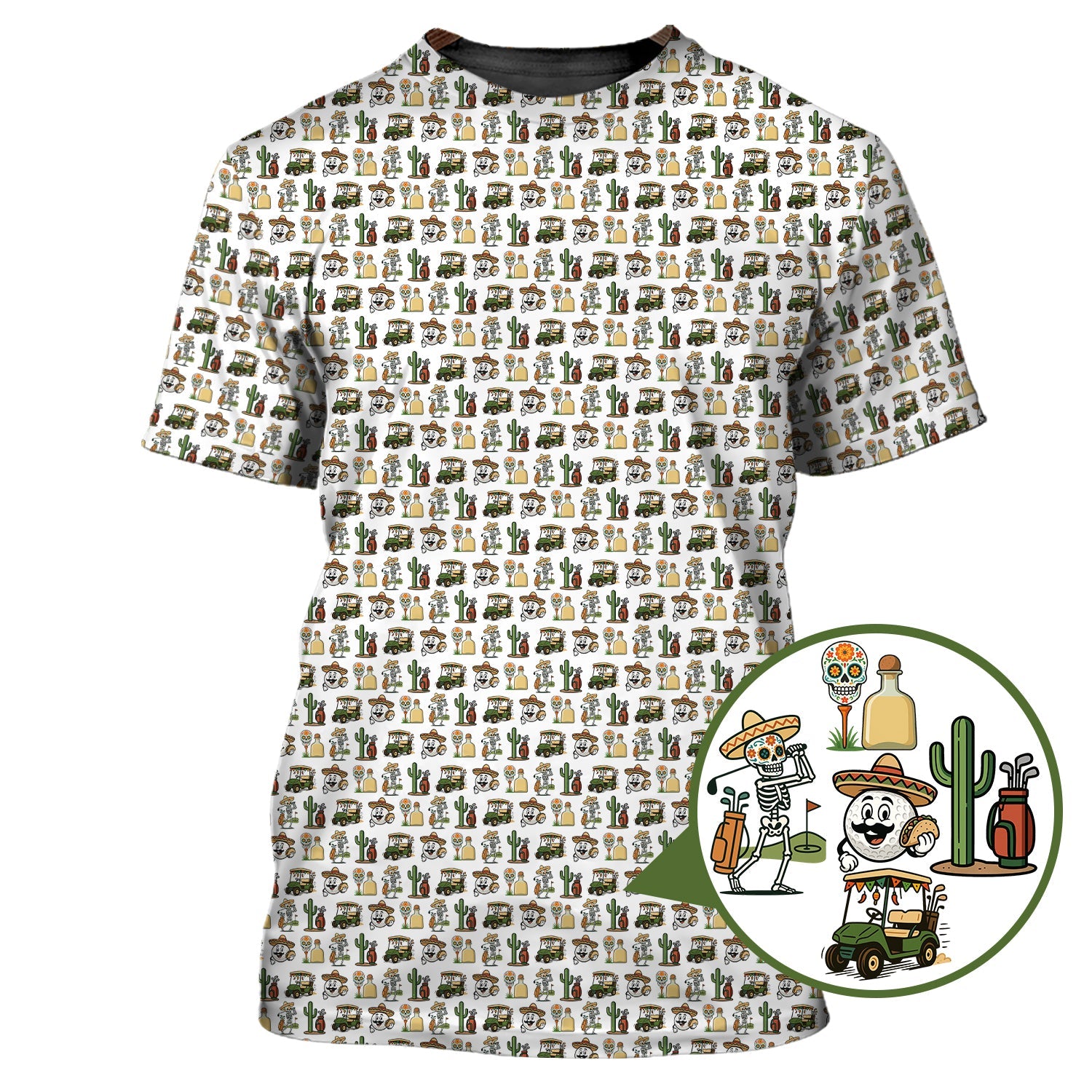 Pattern Golf Shirt, Mexican Golf Shirt For Golfer, Funny Golf Shirt For Men