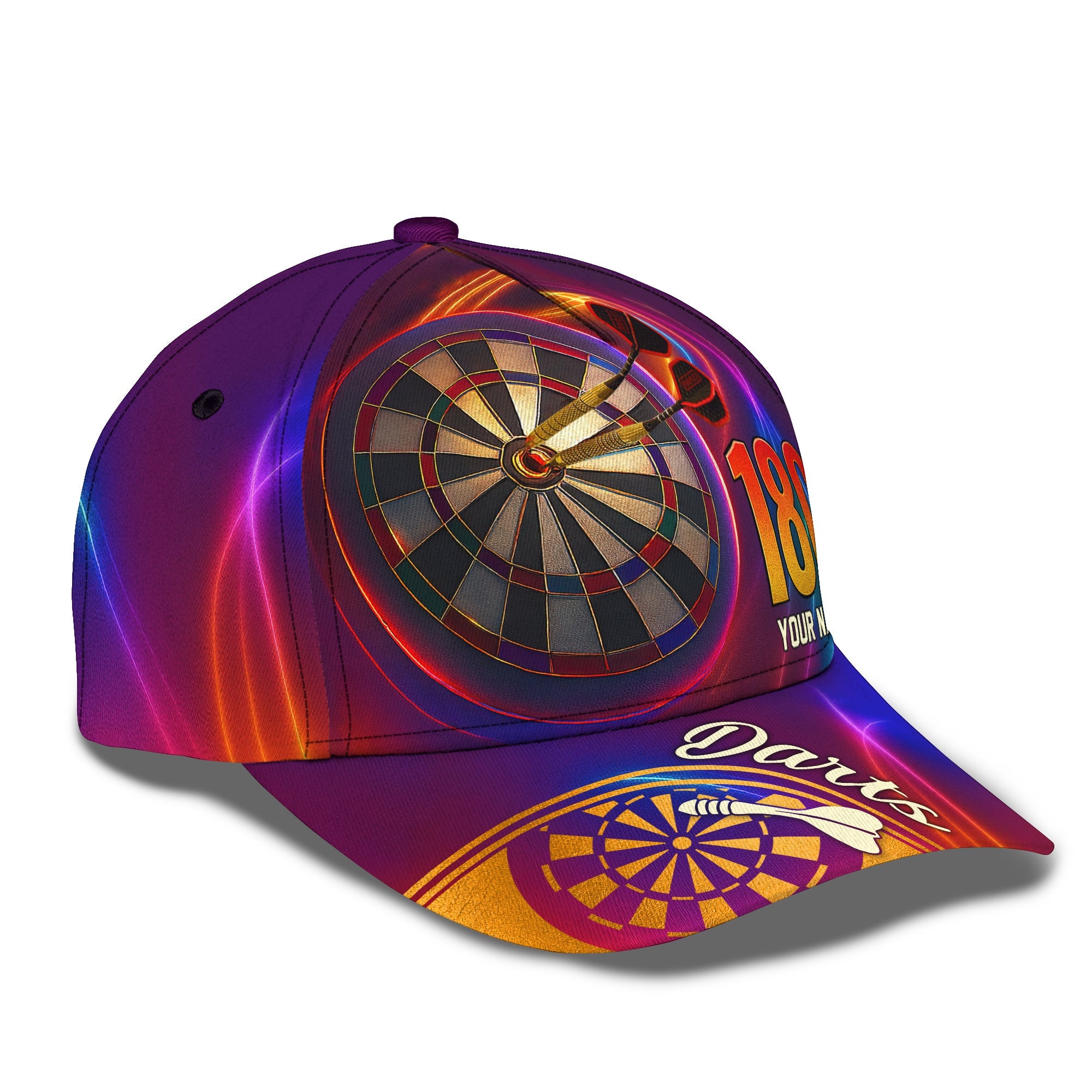 Custom Name Darts Hat, Perfect Score Dartboard Classic Cap for Dart Players, Funny Dart Gift for Him