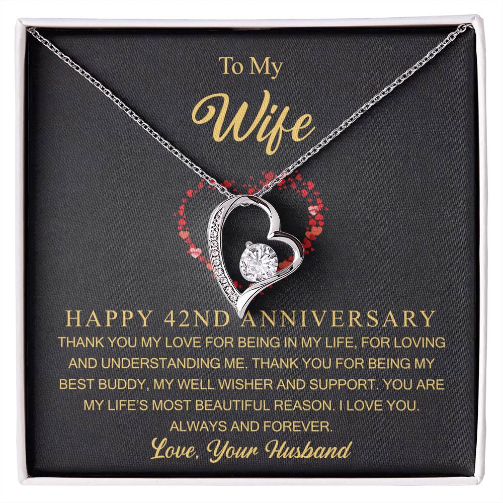 42nd wedding anniversary gift for wife necklace