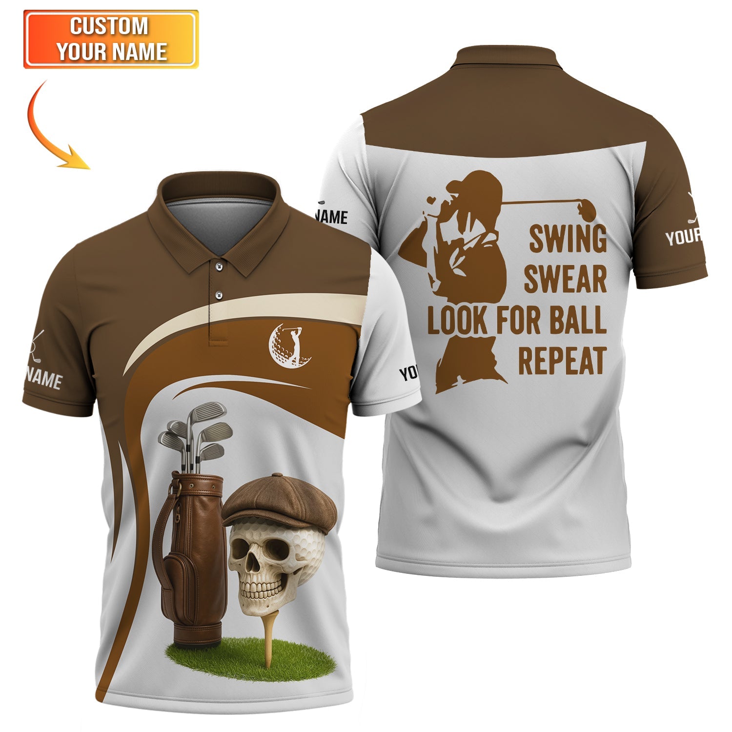 Swing Golf Custom Polo Golf Shirts, Golf Shirts For Men, Golf Gift Ideas For Dad