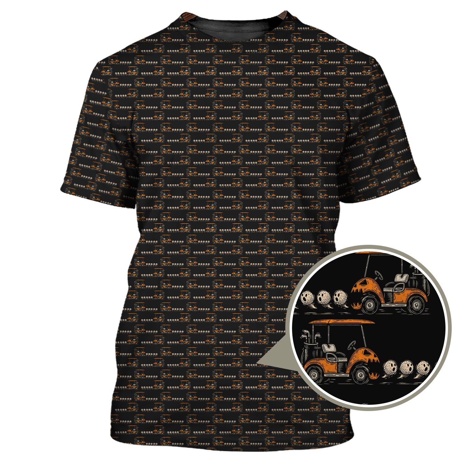 Crazy Pattern Golf Shirt, Halloween Golf Shirt For Golfer, Funny Golf Shirt For Men