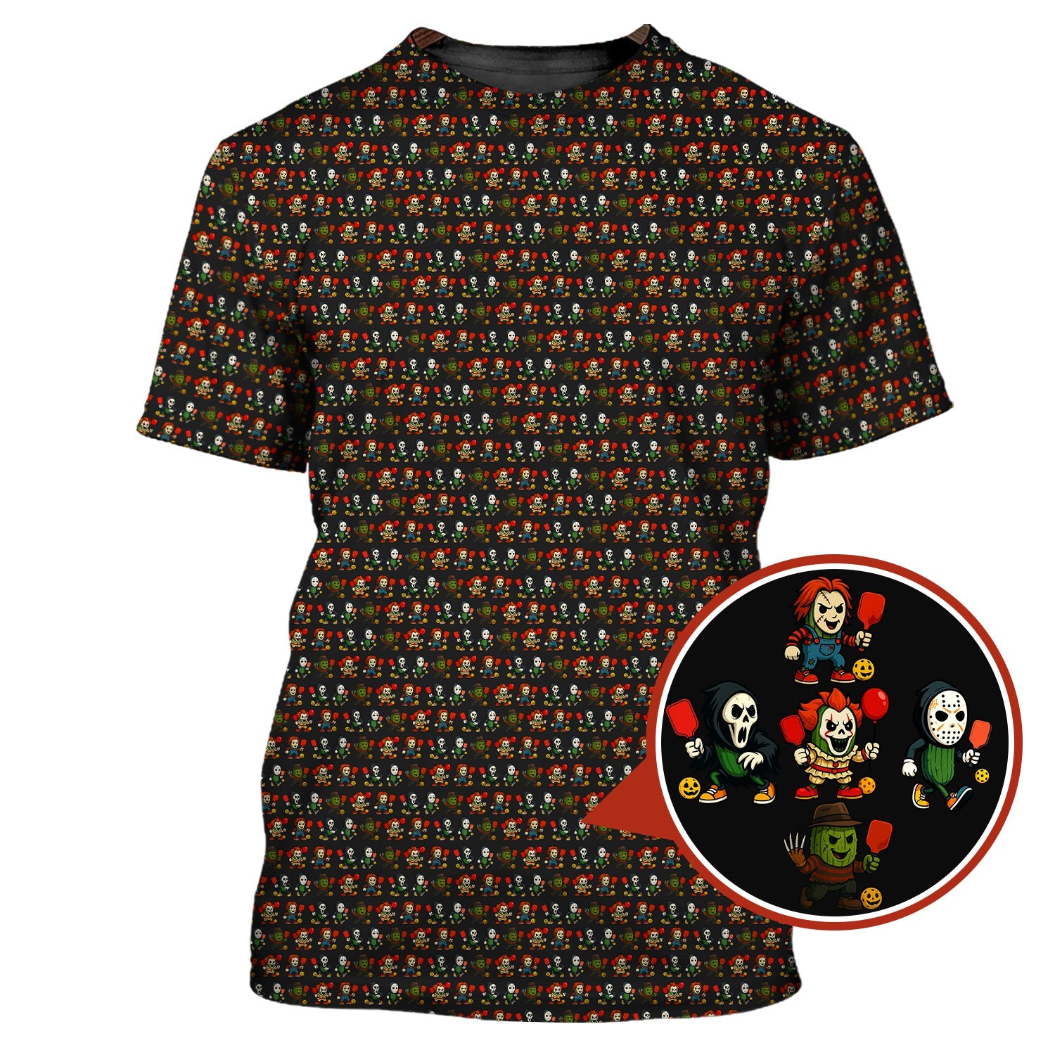 Halloween Pickleball Shirt, Funny Pickleball Shirt, Pattern Pickleball Shirt For Men
