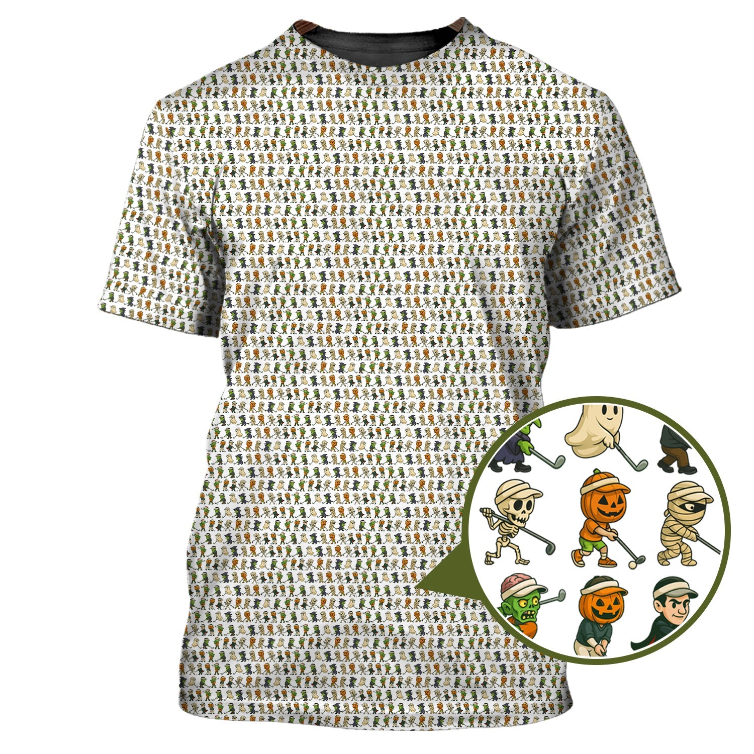 Crazy Pattern Golf Shirt, Halloween Golf Shirt For Men, Funny Golf Shirt, Golf Gift For Golfer