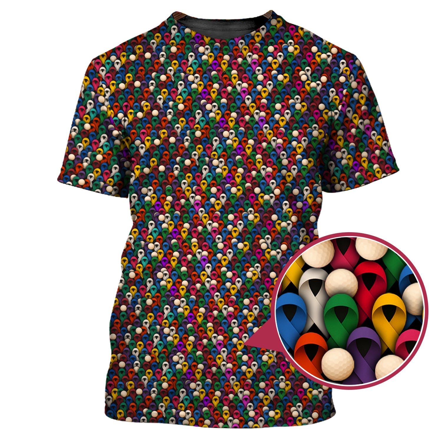 Cancer Survivor Shirt, Cancer Awareness Polos, Pattern Golf Shirt For Golfer