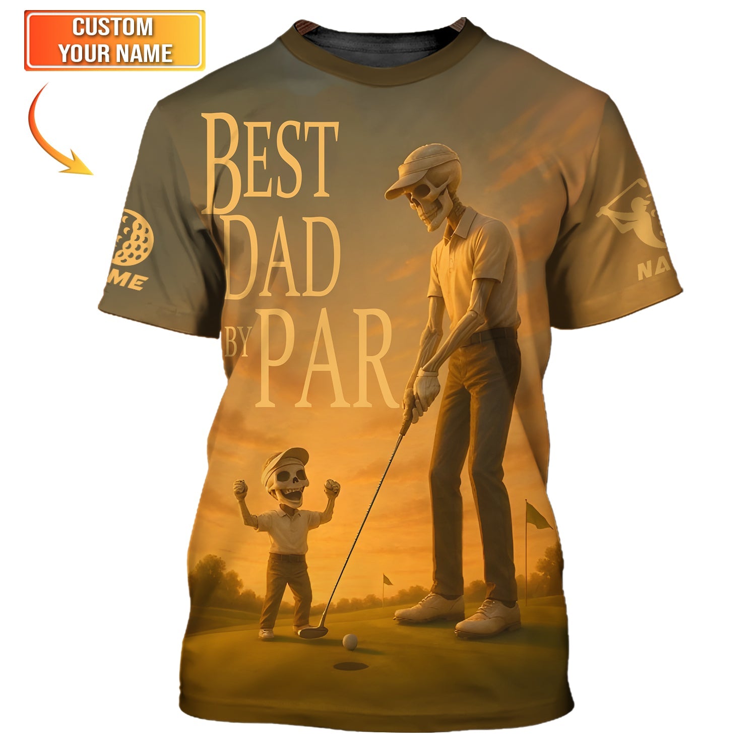 Best Dad by Par Custom Name Golf Shirt – Vintage Men's Polo – Funny Father's Day Gift