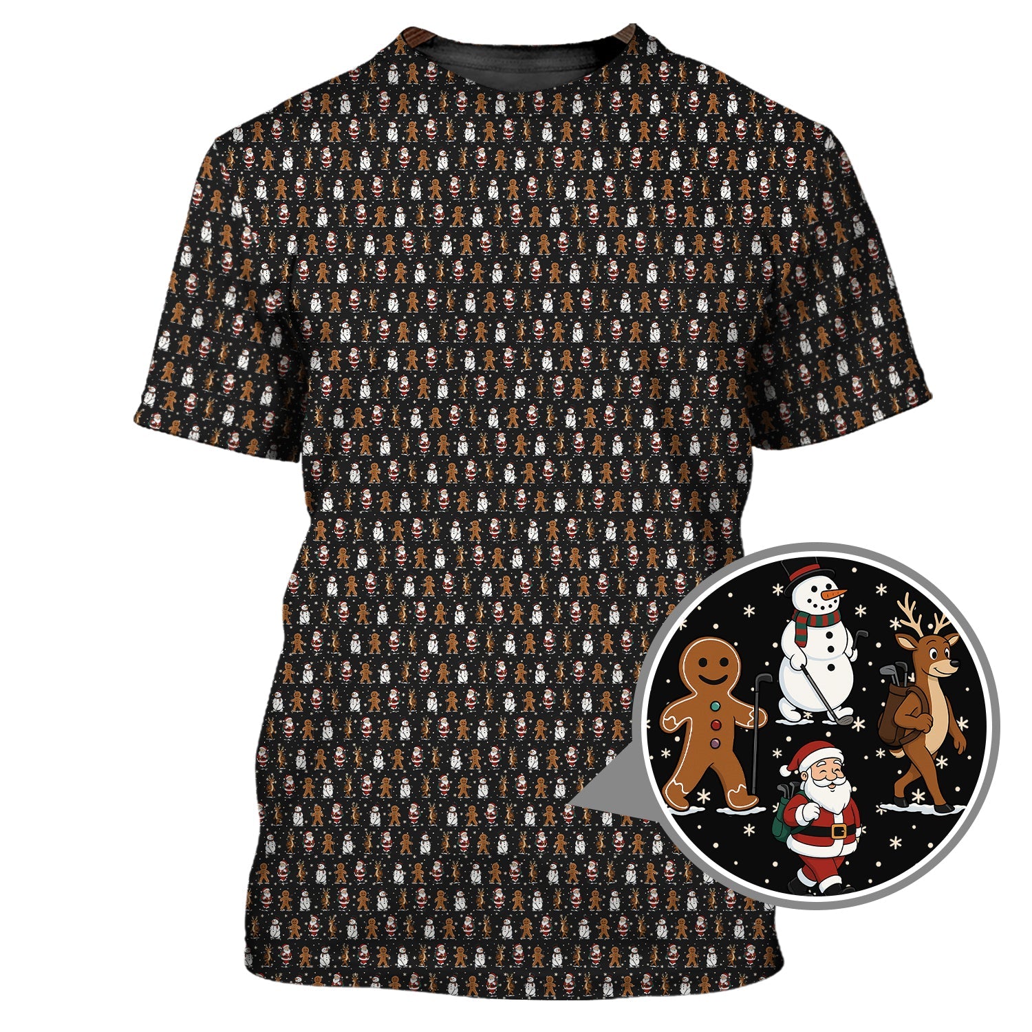 Christmas Golf Shirt, Funny Santa Pattern Golf Shirt, Xmas Golf Shirt