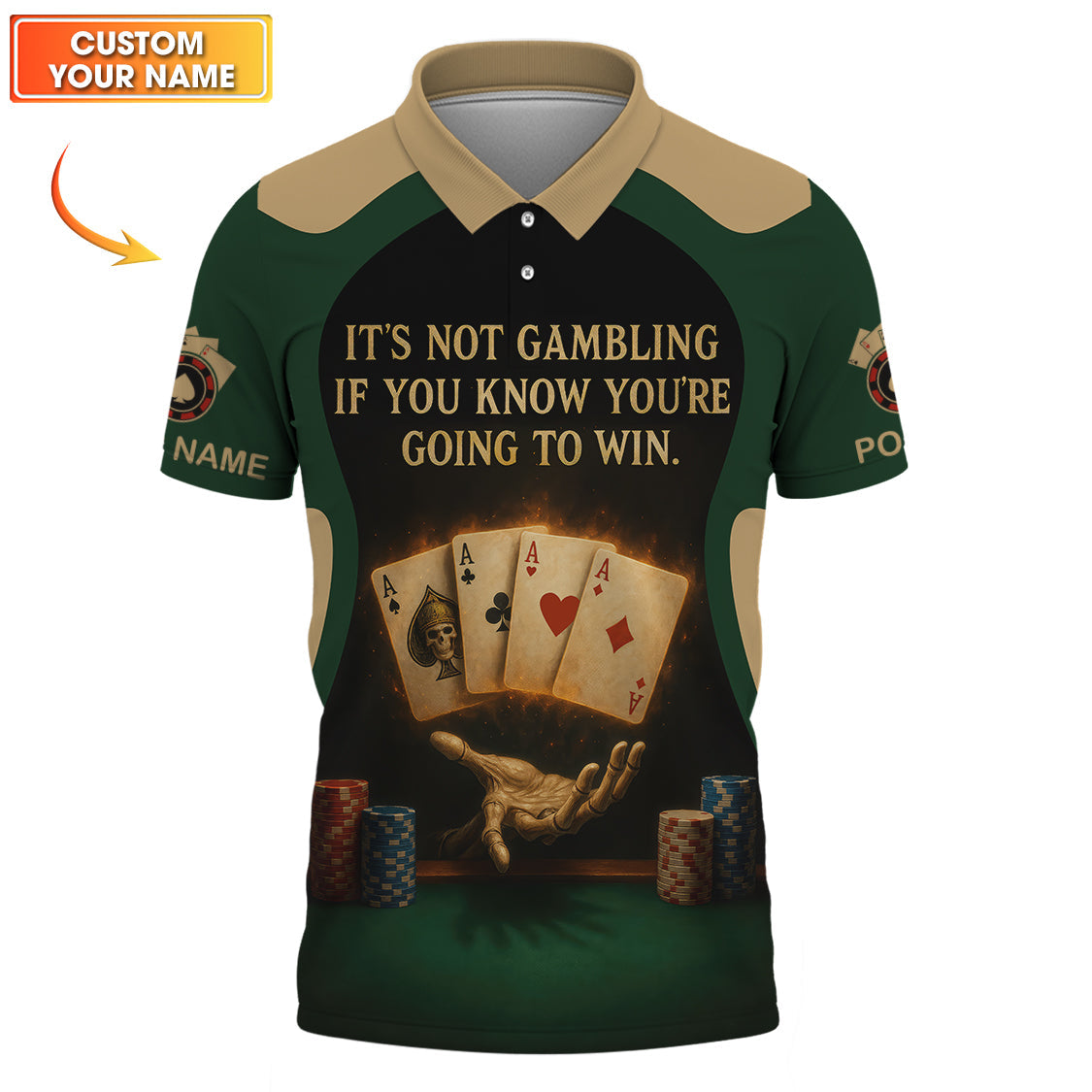 Custom Poker Polos For Players, "It’s Not Gambling If You Know You’re Going to Win" Shirt, Poker Shirt For Men's
