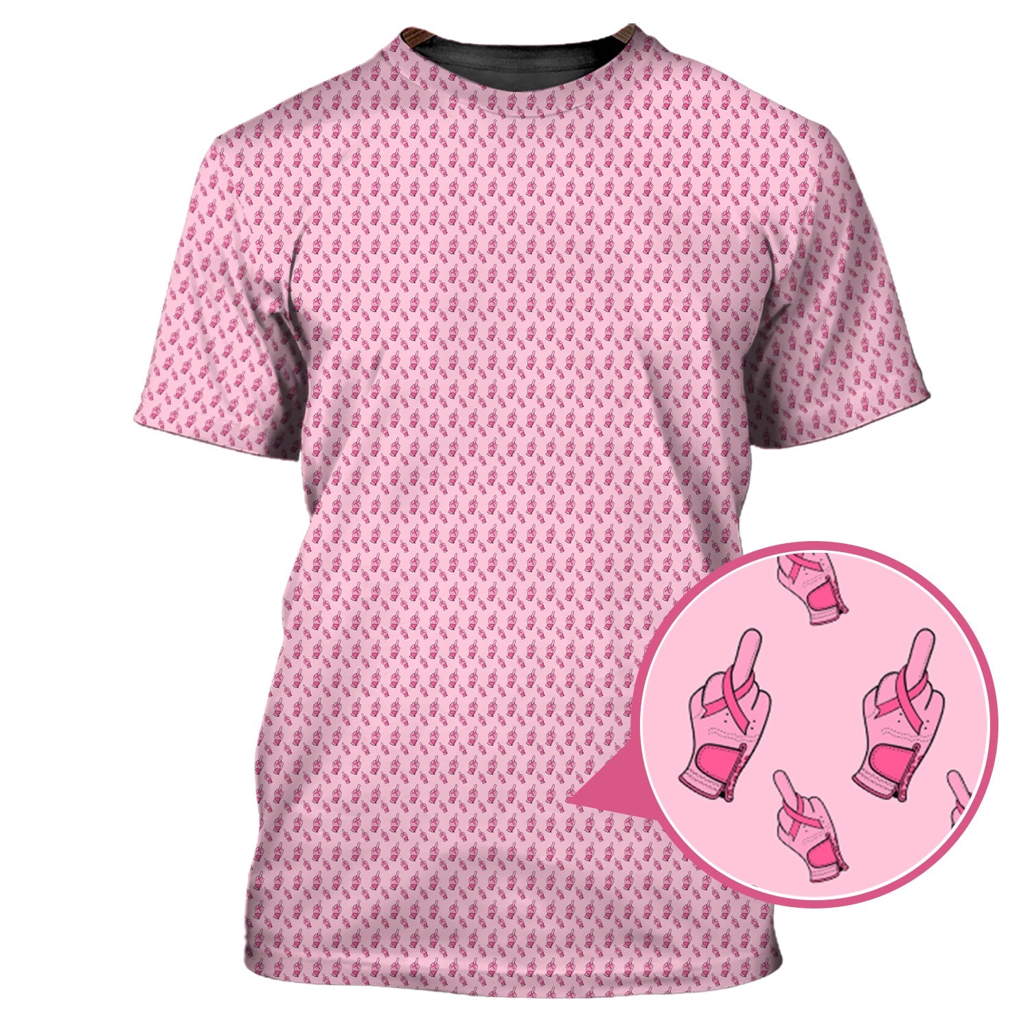 Funny Pattern Golf Shirt, Pink Golf Shirt For Women, Breast Cancer Golf Shirt For Golfer