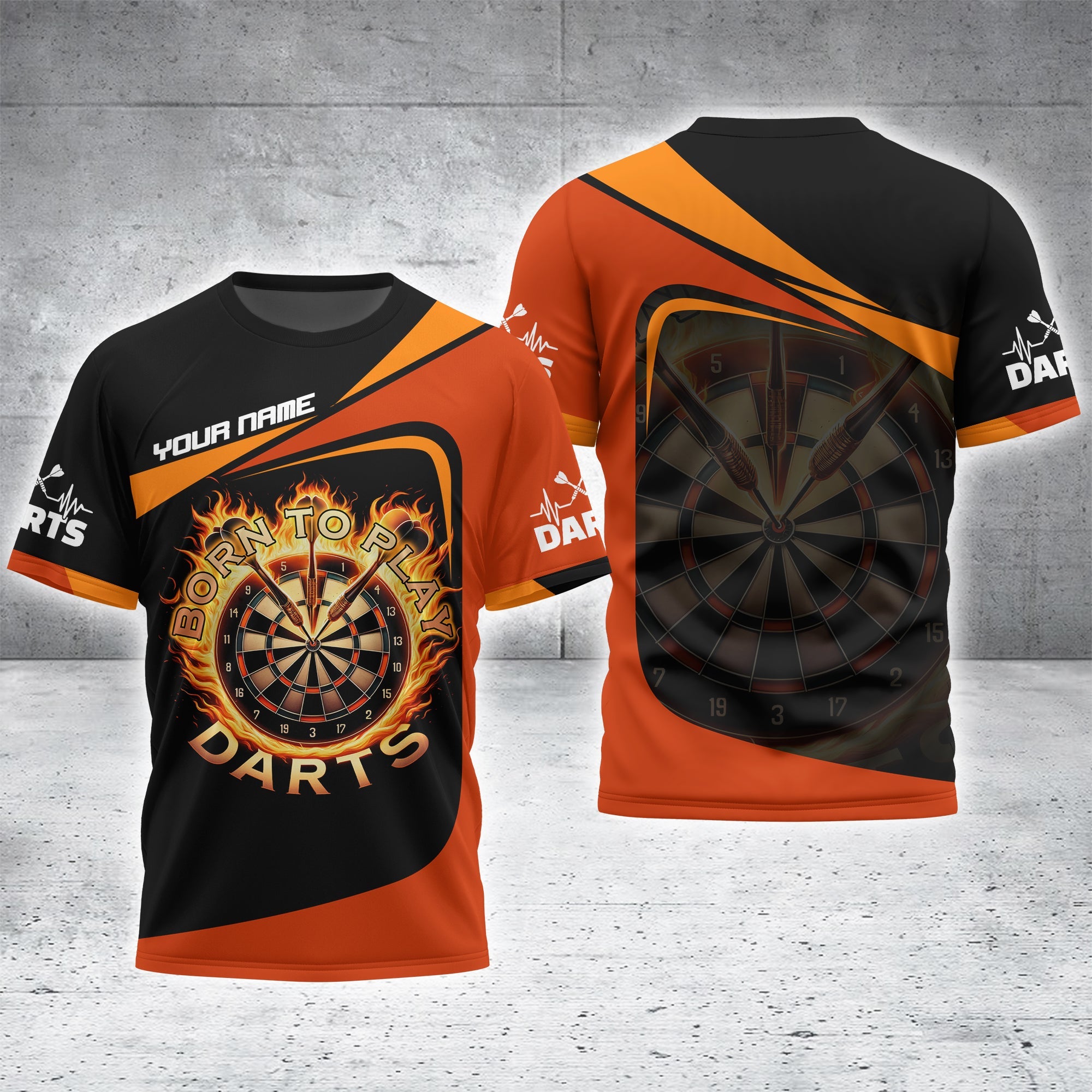 Custom Darts T Shirt Personalized Team Apparel Gift for Dart Players 3D Design