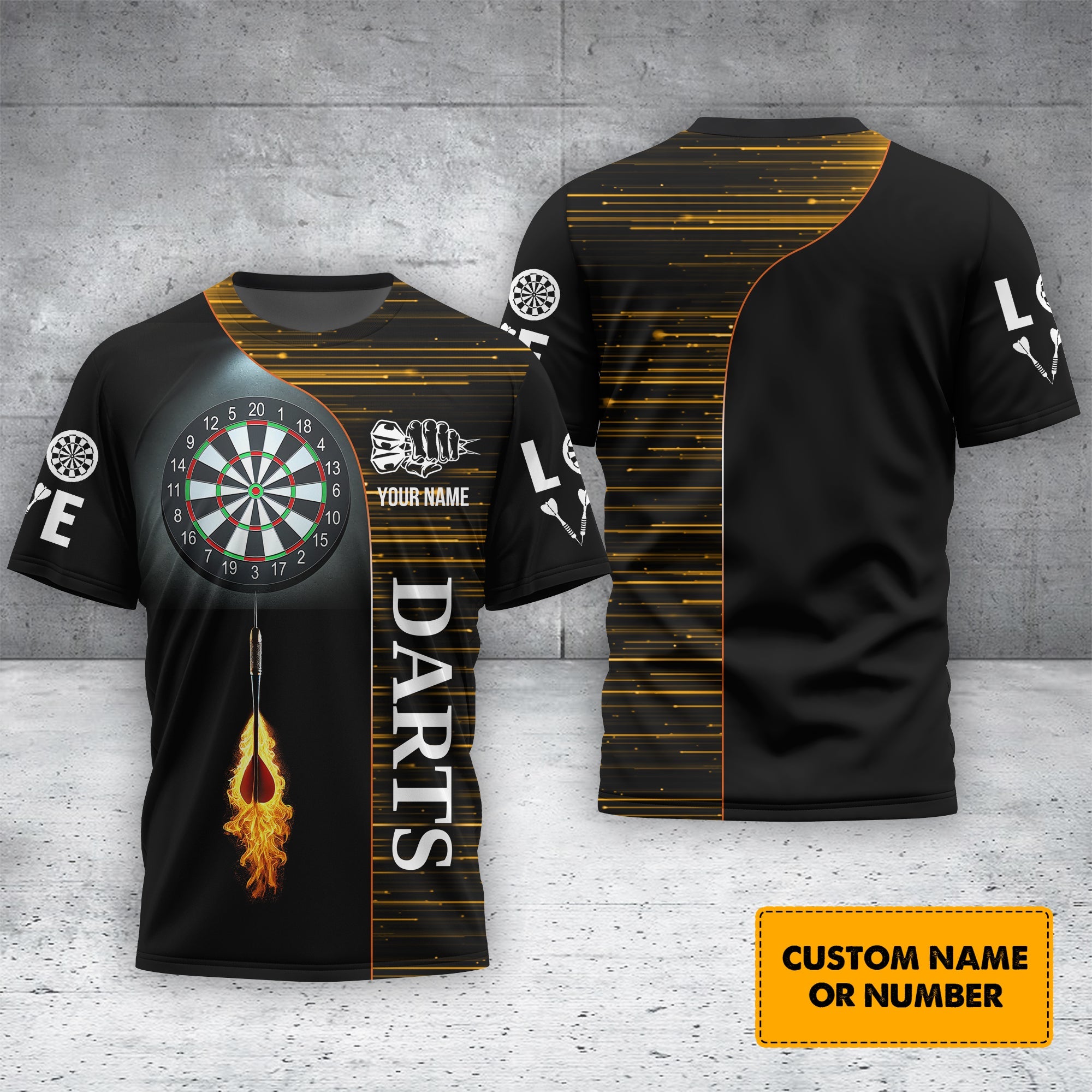Darts Target Custom Name 3D Darts T-Shirt, T-shirt For Darts Player, Darts Shirts, Gift For Darts Lovers