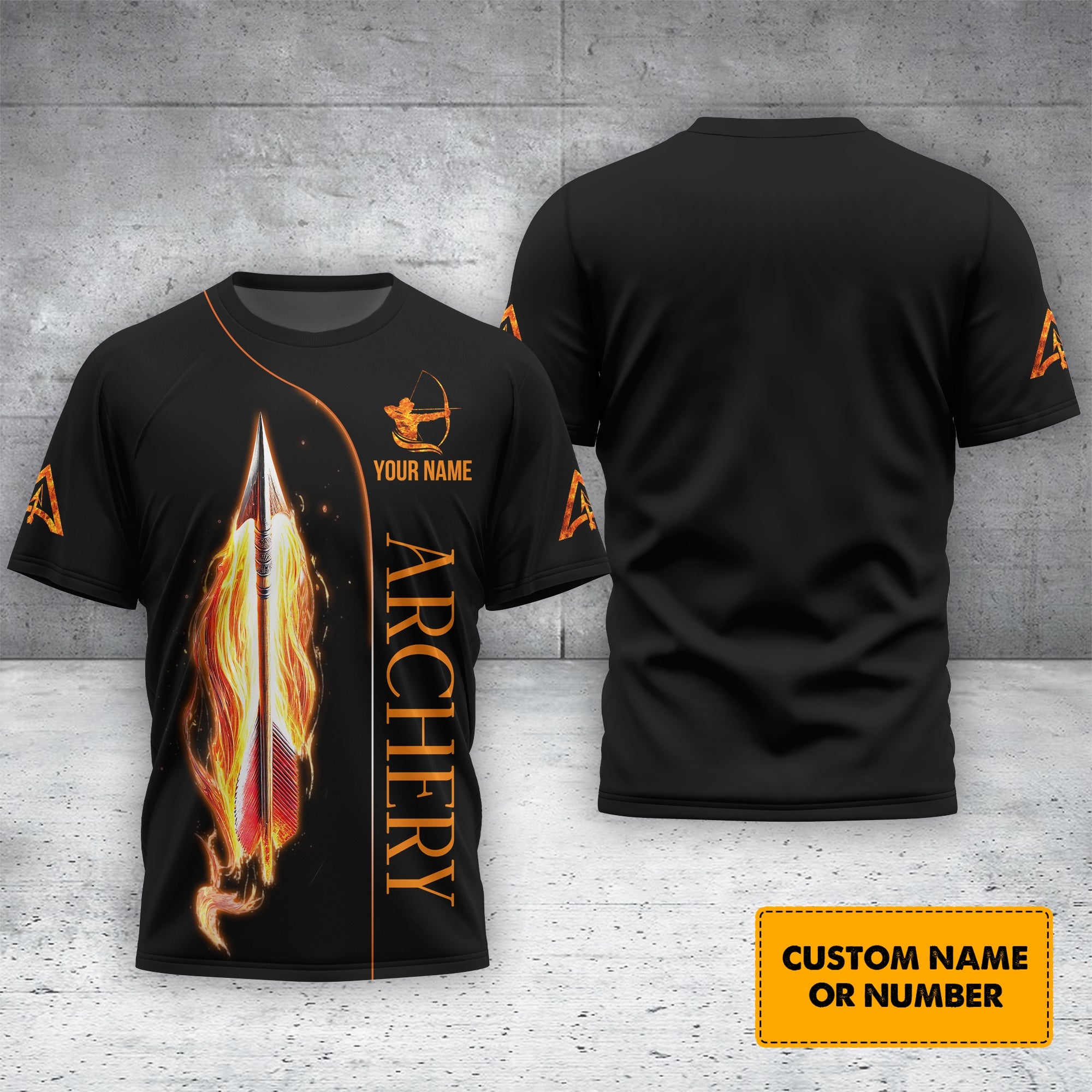 Custom Name Archery T-Shirt 3D, Archery Polo Shirts, Lightweight Sportswear, Gift for Archers