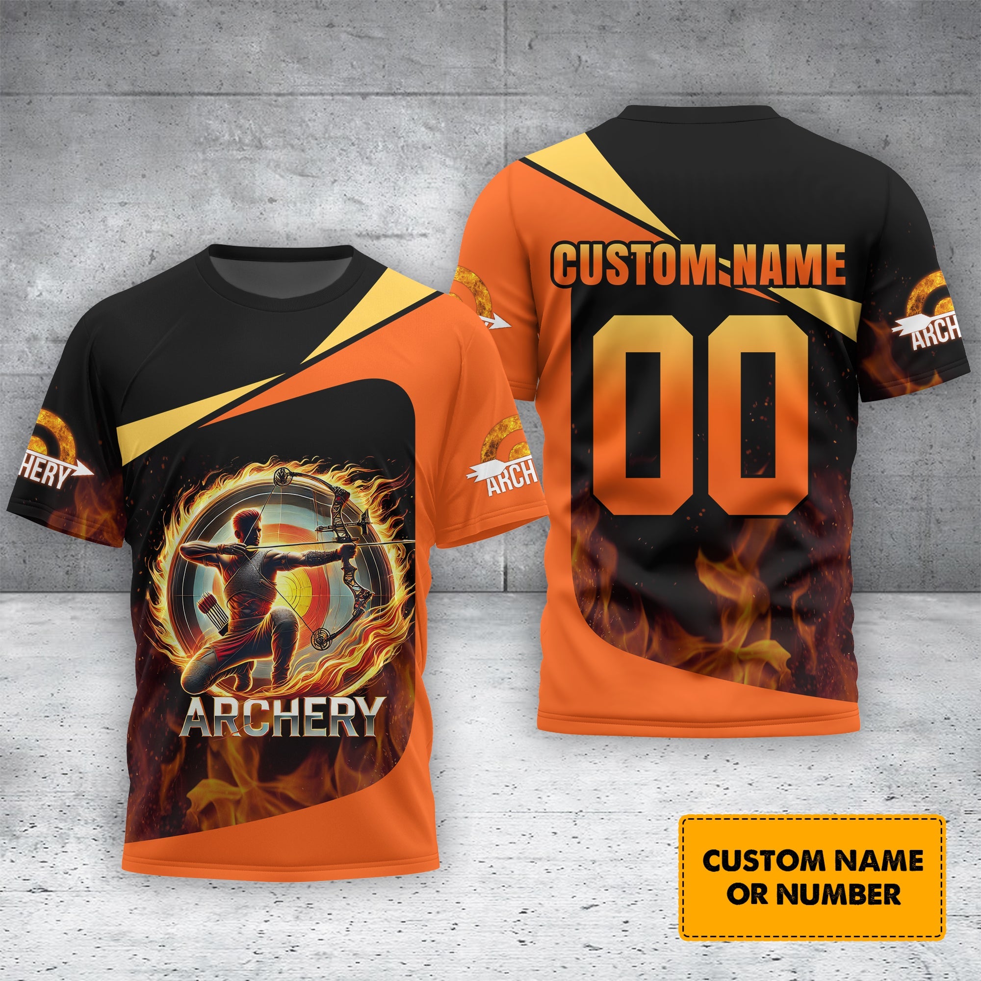 Custom Name & Number Archery T-Shirt 3D, Archery Polo Shirts, Lightweight Sportswear, Gift for Archers