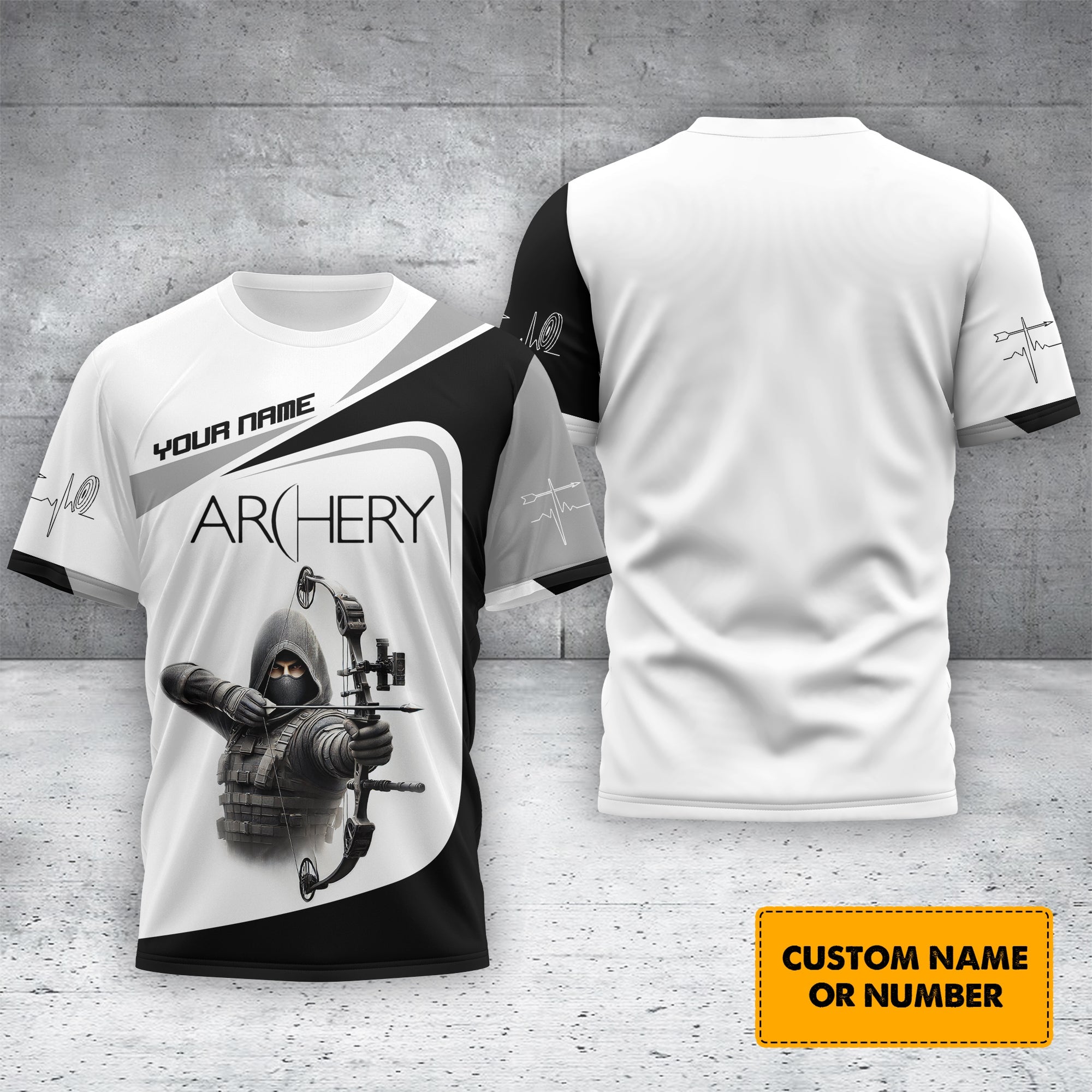 Custom Name Archery T-Shirt 3D, Archery Polo Shirts, Lightweight Sportswear, Gift for Archers